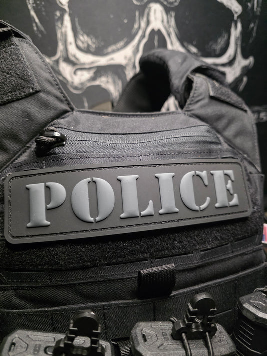 POLICE Tactical PVC Patch – 3D Rubber Hook & Loop Patch for Plate Carriers, Vests & Gear