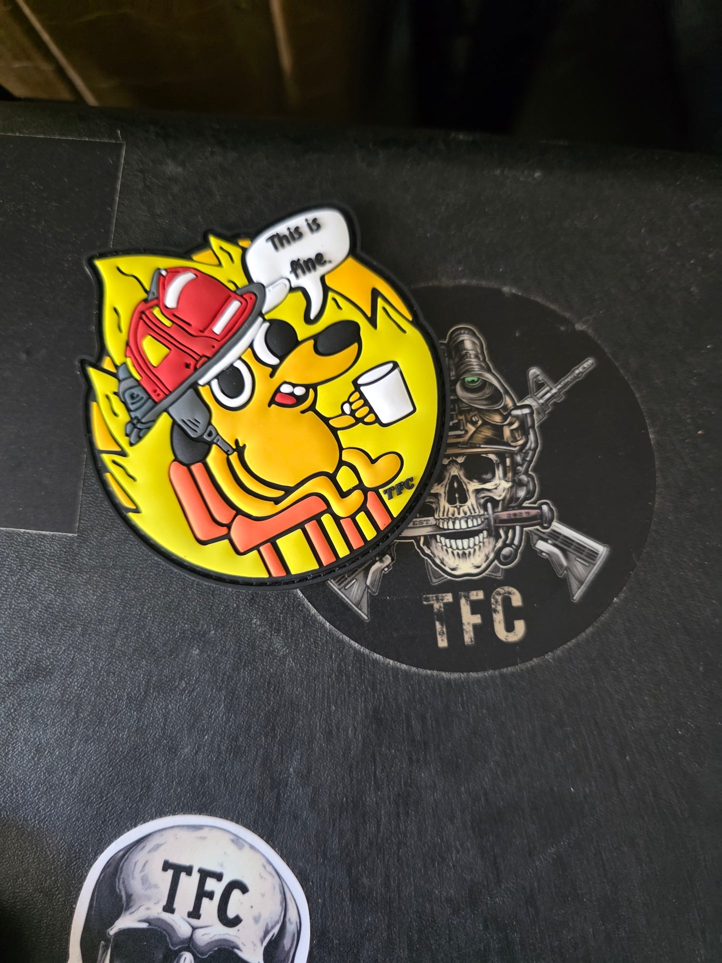 This Is Fine Firefighter Patch – Funny Firefighter Morale Patch | Hook & Loop | Perfect for Gear, Hats & Uniforms | TFC Tactical Humor Series
