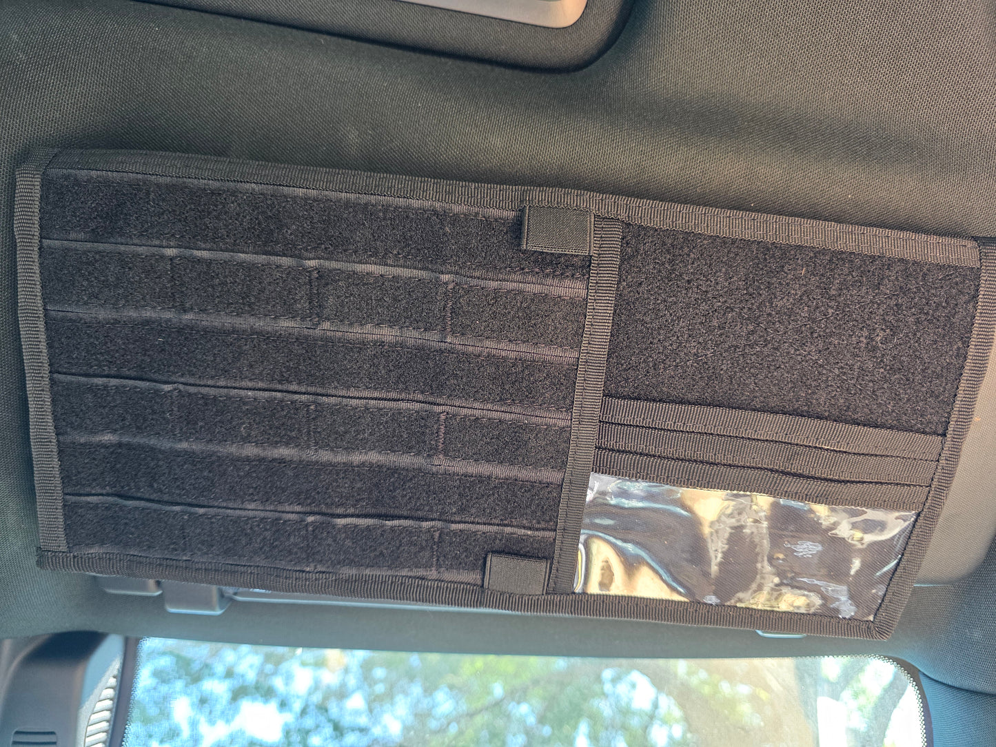Tactical Sunvisor Organizer, Molle Mounts, ID Holder, 2-Sided