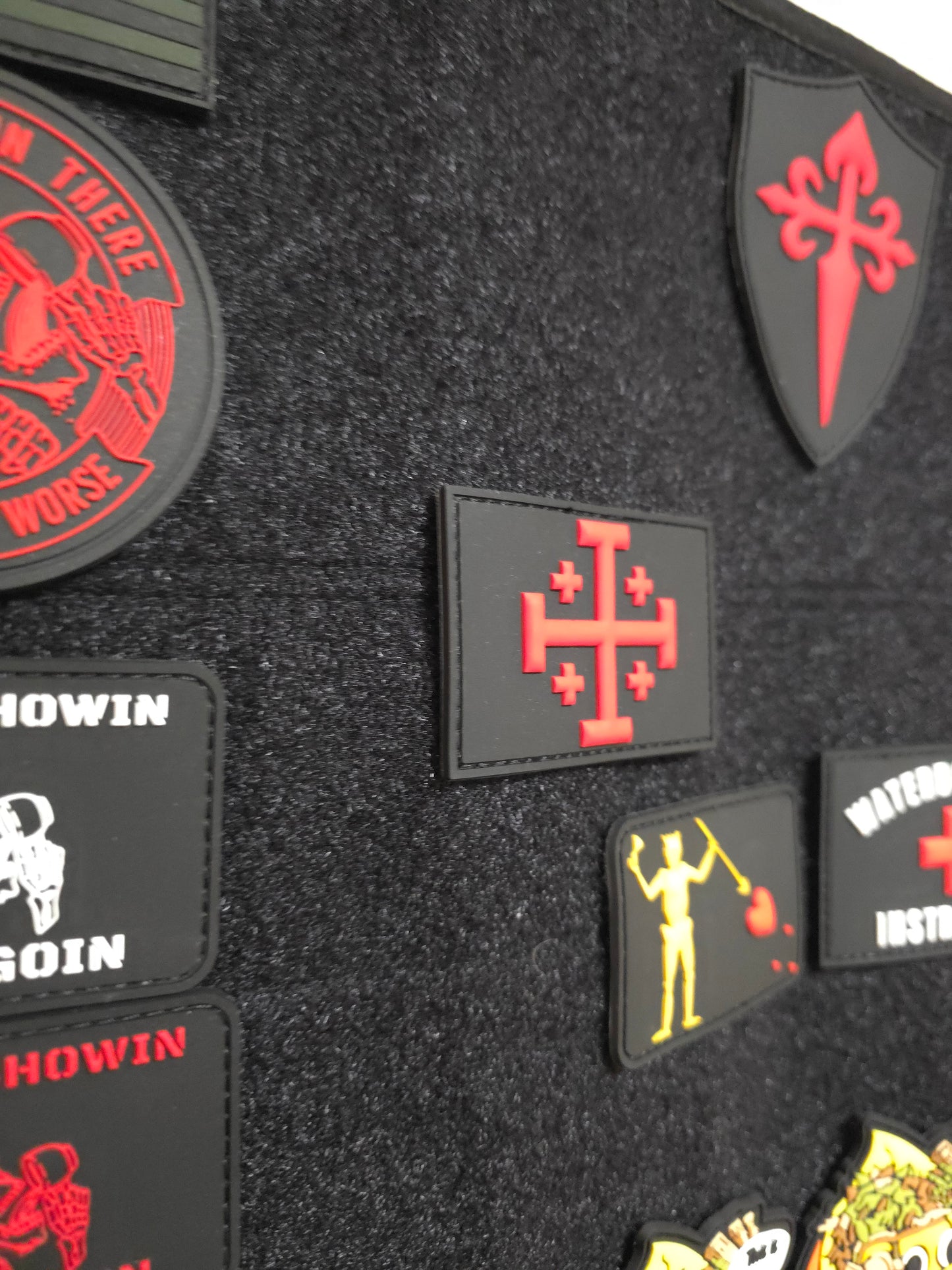 Red Jerusalem Cross Tactical PVC Patch – Velcro Morale Patch for Backpacks, Vests & EDC Gear