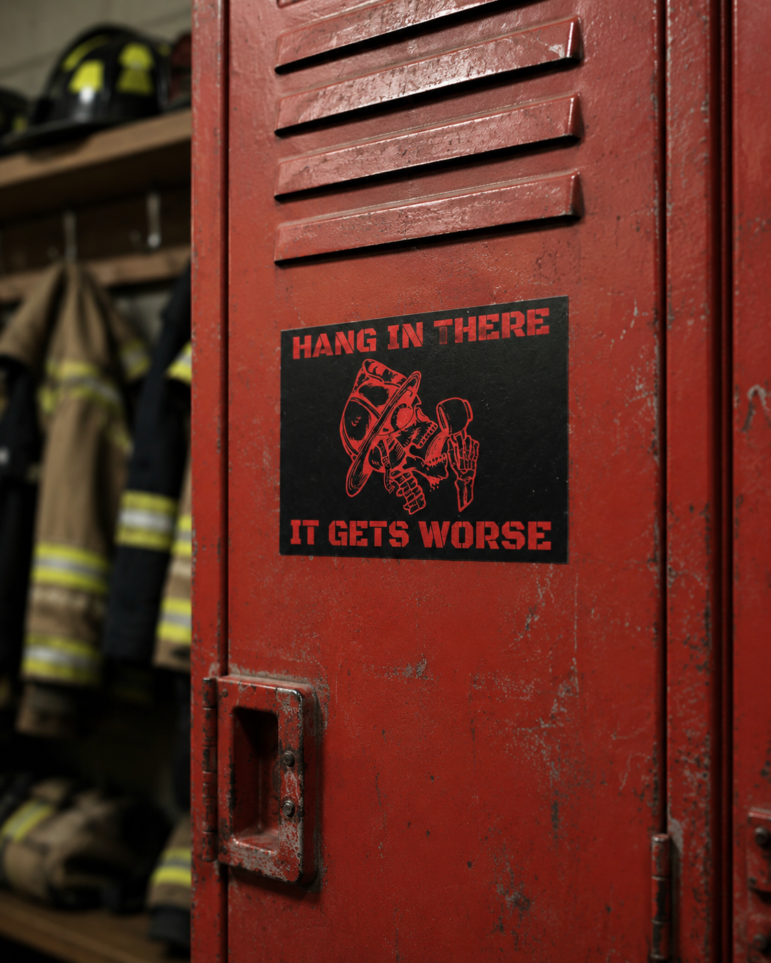 Hang In There, It Gets Worse Firefighter Vinyl Sticker Packs