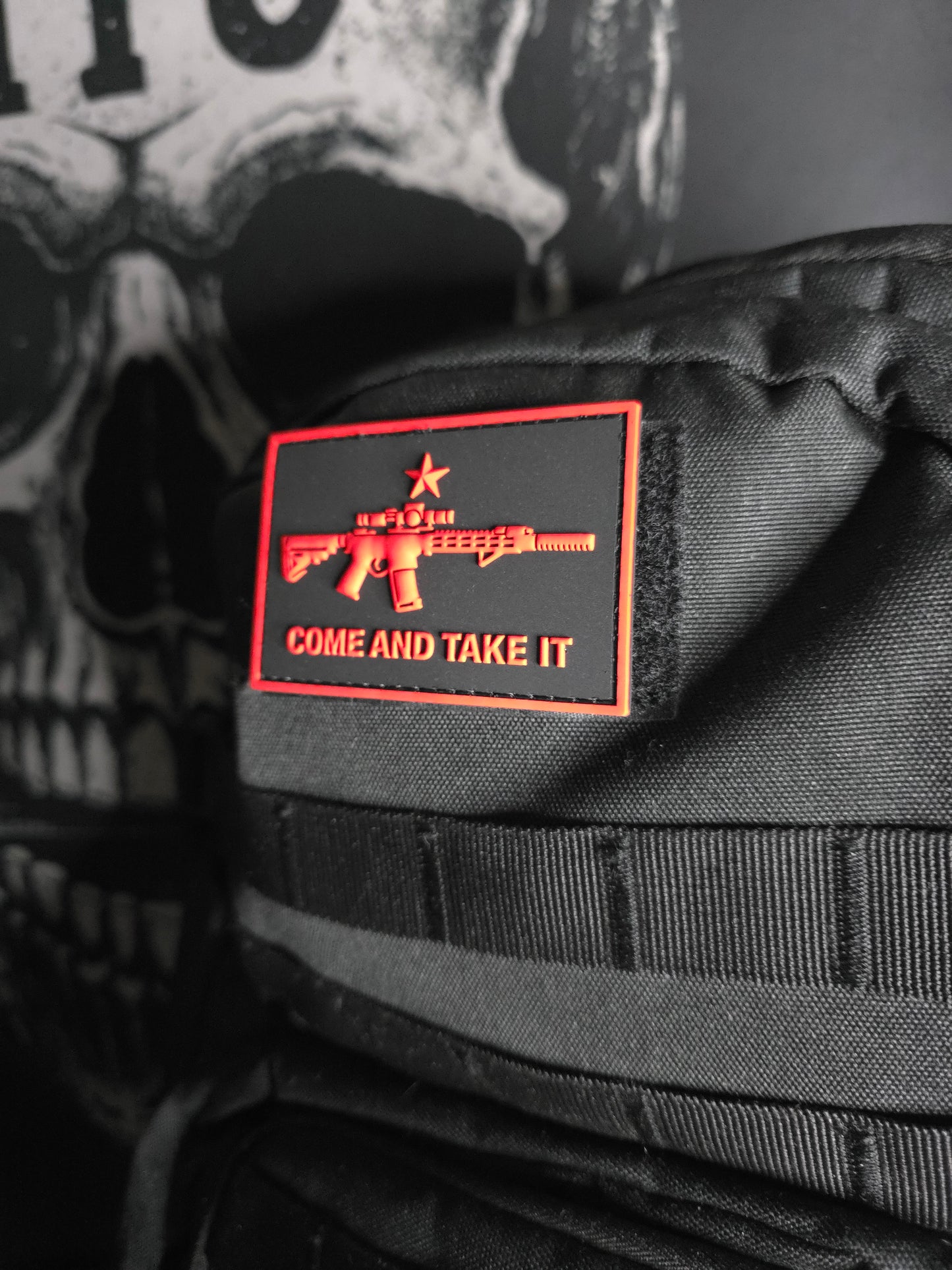 Come and Take It PVC Tactical Morale Patch – Black and White Rifle Gear Patch