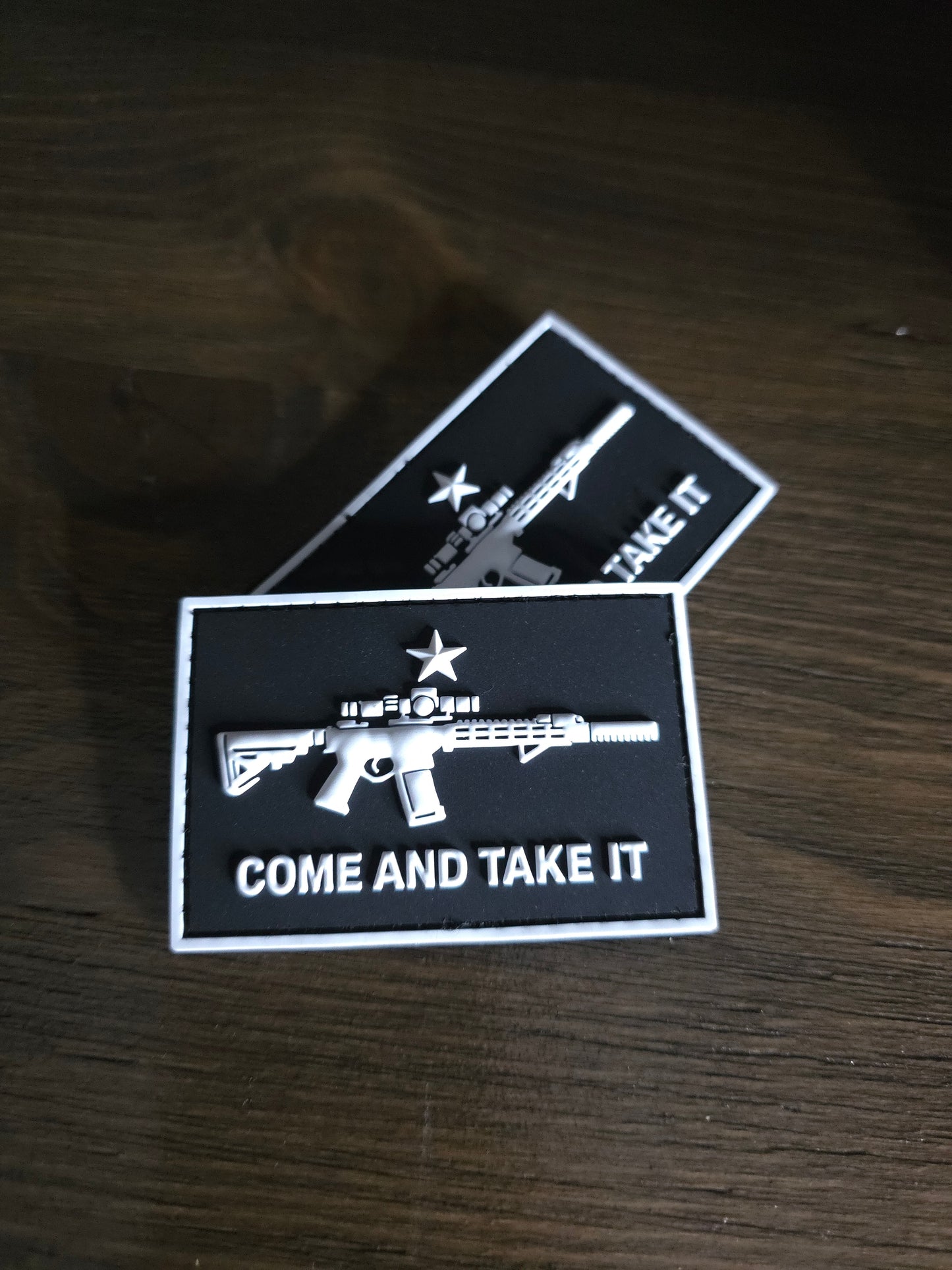 Come and Take It PVC Tactical Morale Patch – Black and White Rifle Gear Patch
