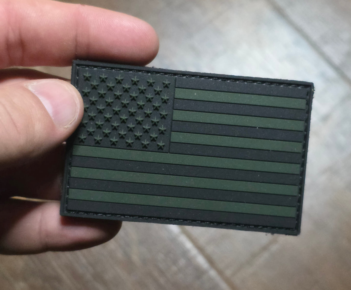 Tactical Subdued U.S. Flag – Black & OD Green Hook and Loop Patch
