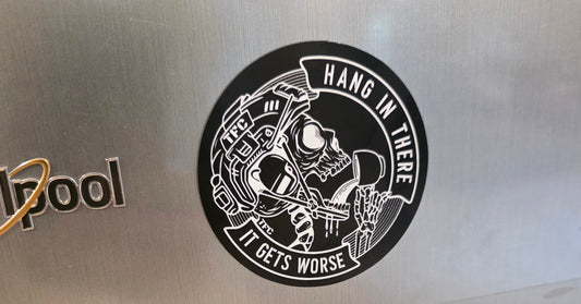TFC ‘Hang In There – It Gets Worse’ Magnetic Patch | Dark Humor Tactical Magnet | Veteran Morale Gift | Military & Office Humor Decor