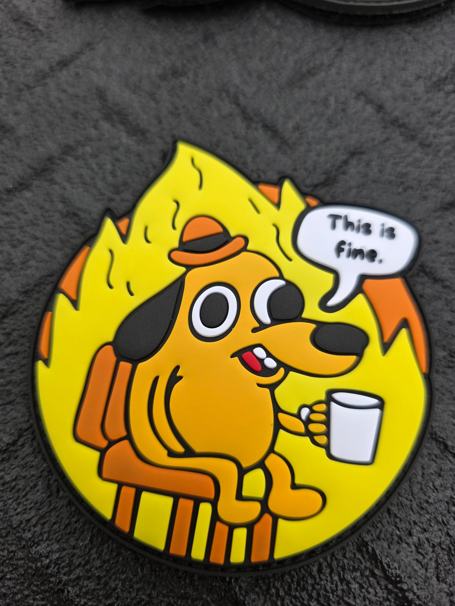 “This is Fine” PVC Morale Patch – Tactical Humor for Chaos Operators