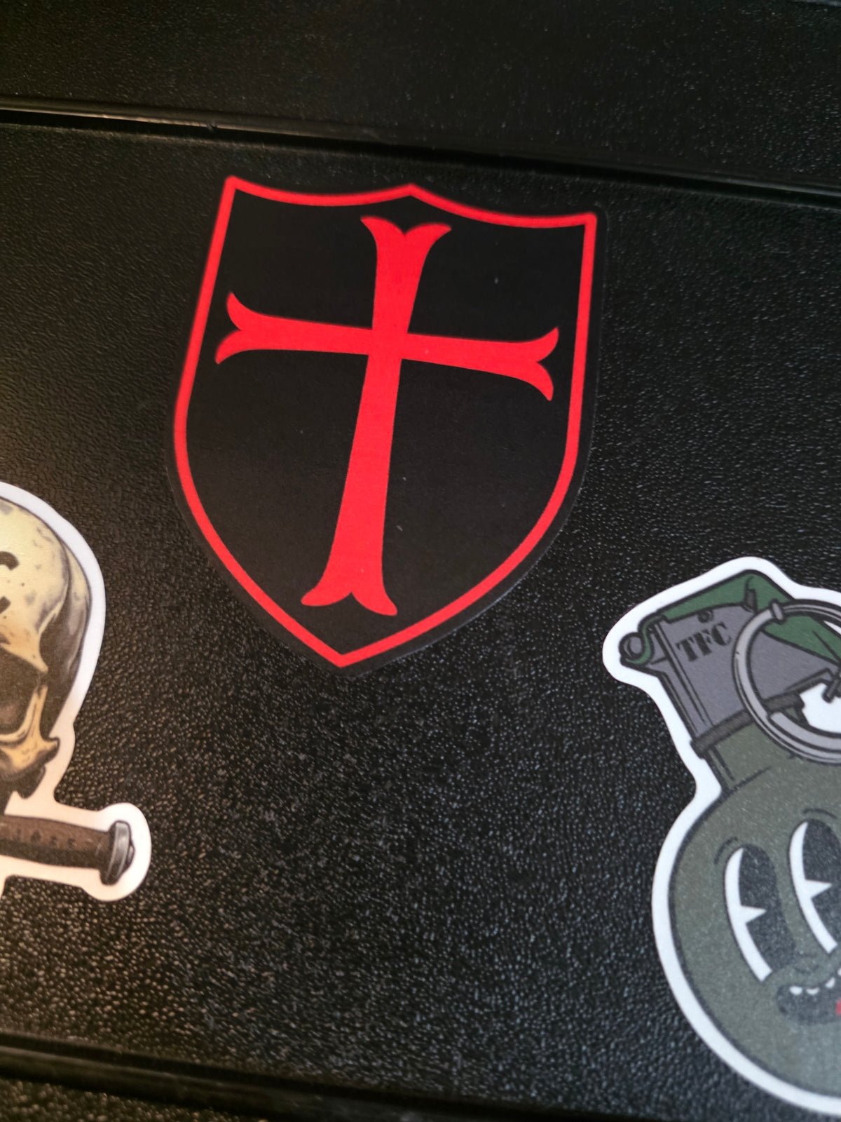 Knights Templar Shield Vinyl Sticker – Red Crusader Cross | 3" x 3"