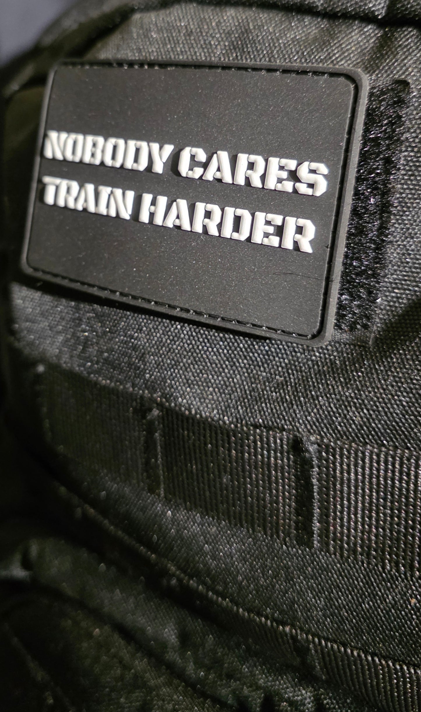 Nobody Cares, Train Harder – Hook & Loop Morale Patch (3 Color Options)