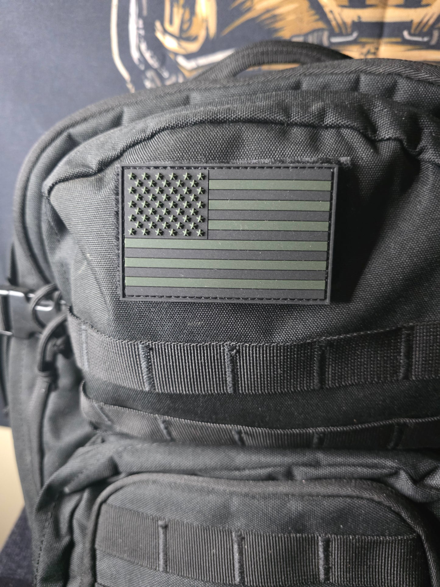 Tactical Subdued U.S. Flag – Black & OD Green Hook and Loop Patch