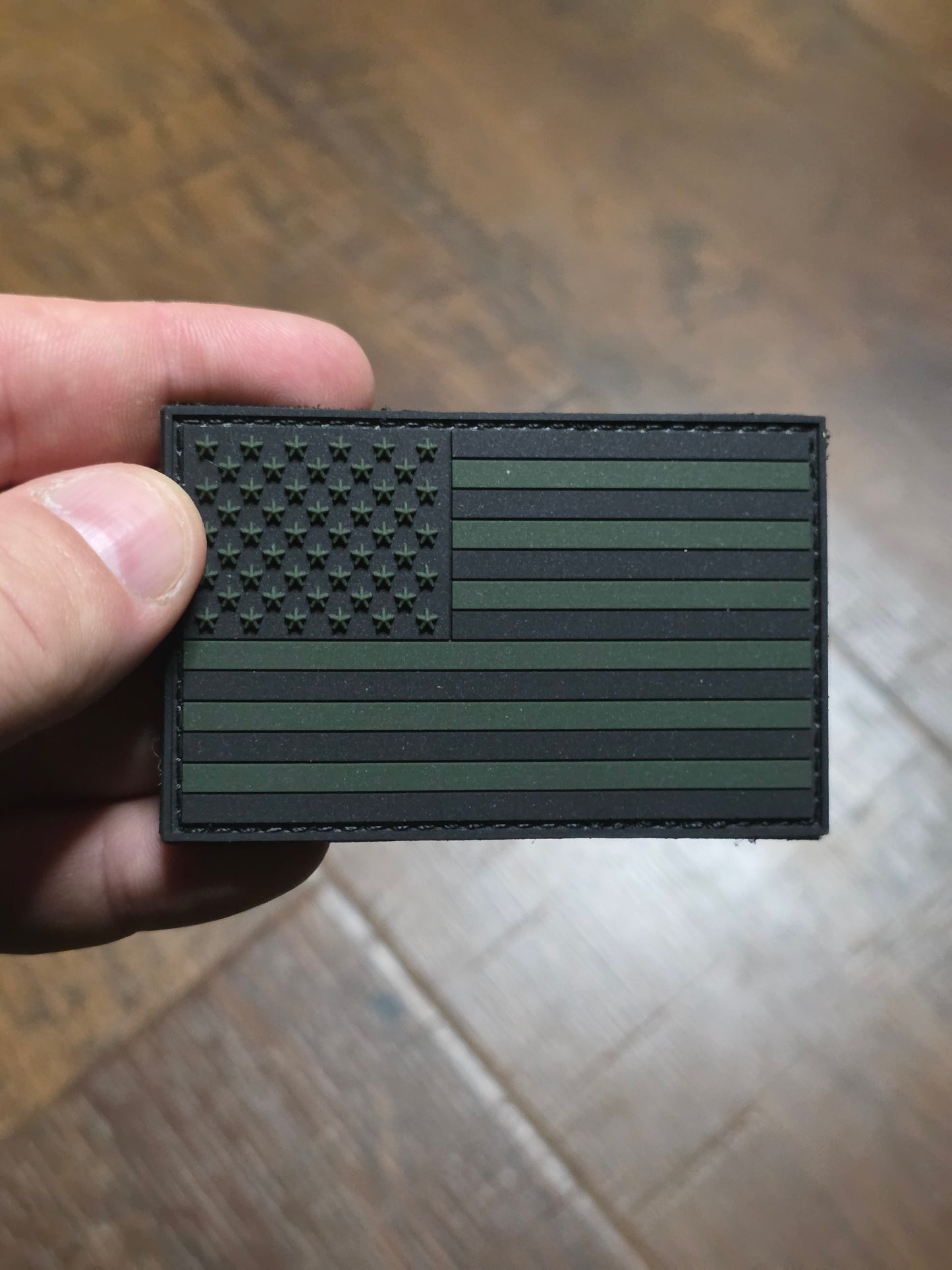 Tactical Subdued U.S. Flag – Black & OD Green Hook and Loop Patch