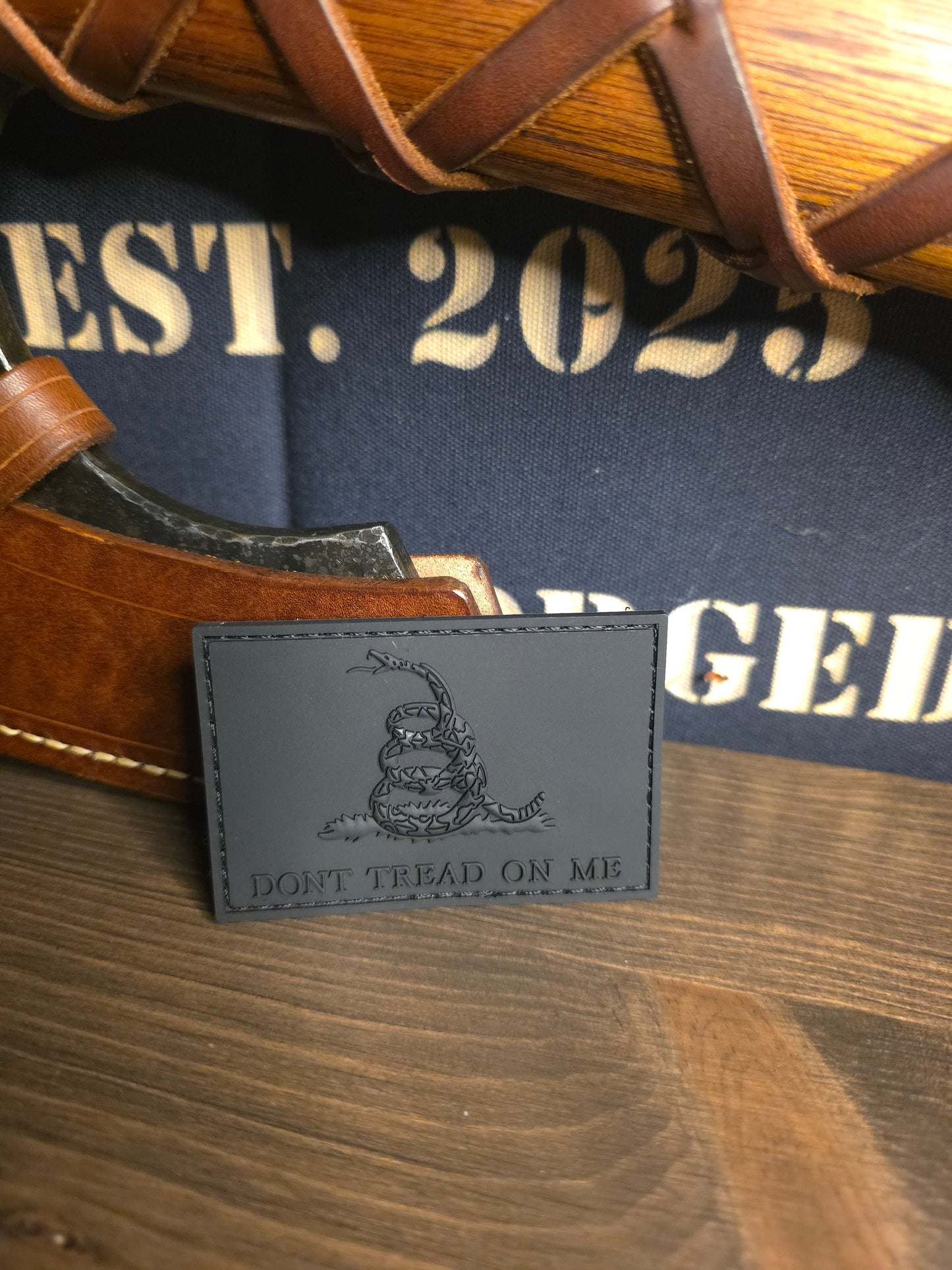 Black Don’t Tread On Me PVC Patch – Tactical Morale Patch for Gear, Range Bags, Vests