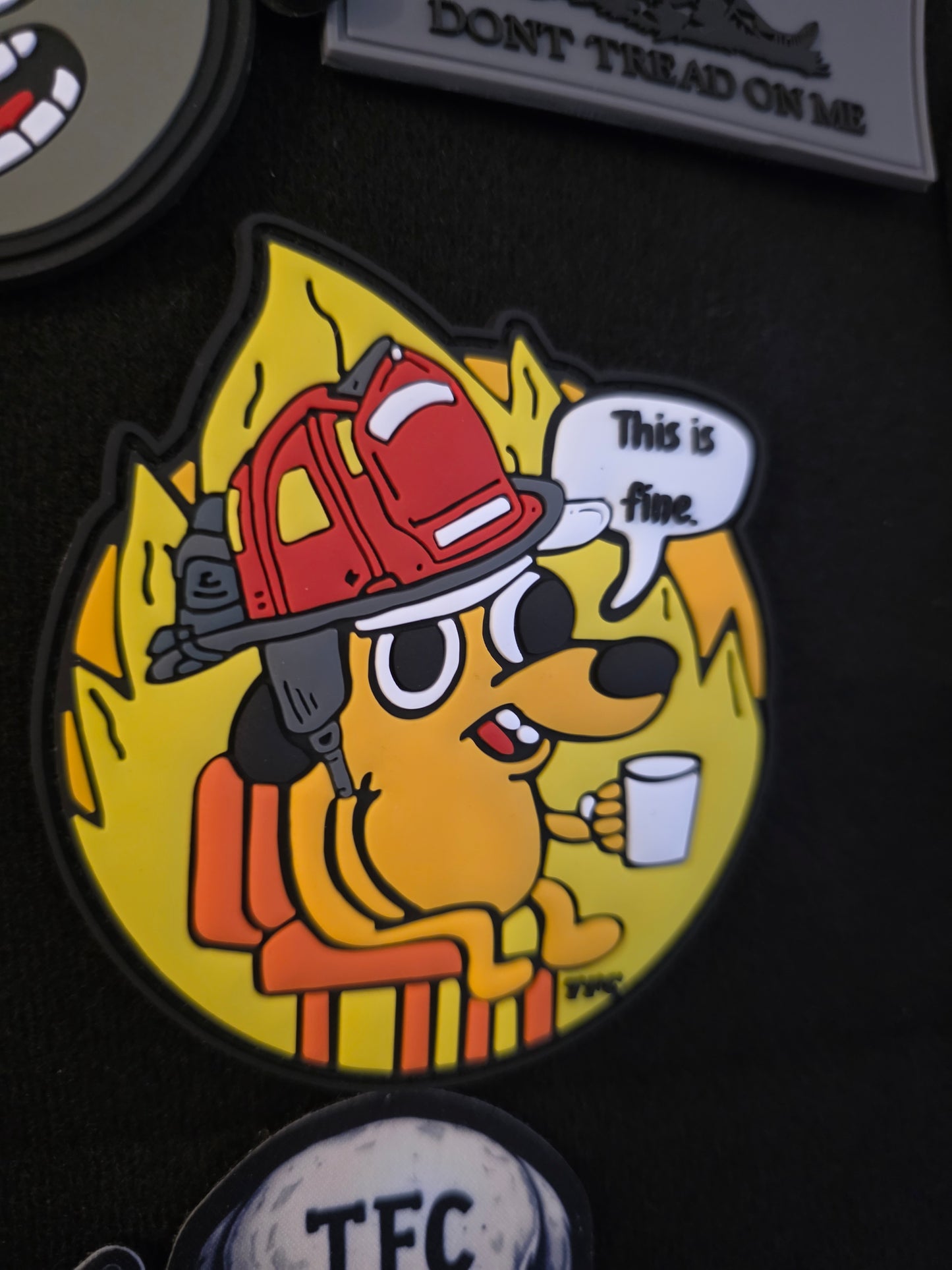This Is Fine Firefighter Patch – Funny Firefighter Morale Patch | Hook & Loop | Perfect for Gear, Hats & Uniforms | TFC Tactical Humor Series
