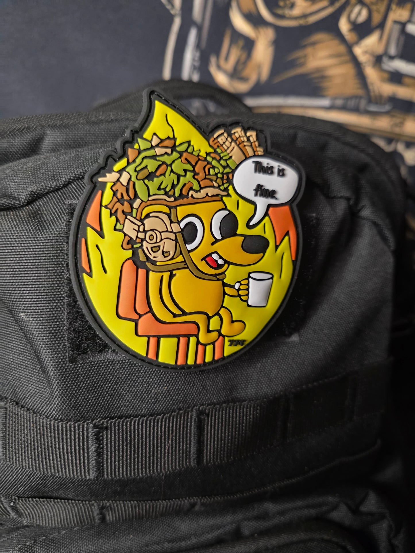 This Is Fine Tactical Patch – Military Meme Morale Patch | Hook & Loop | Funny Soldier Gift | Tactical Gear Humor