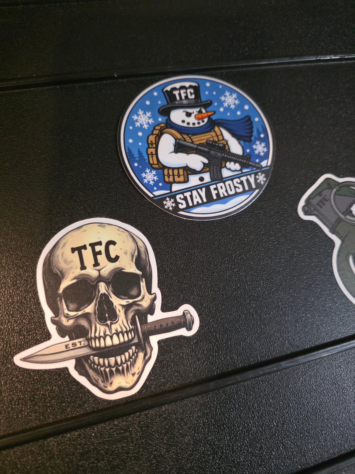 STAY FROSTY | Tactical Snowman Sticker – Military Winter Collection