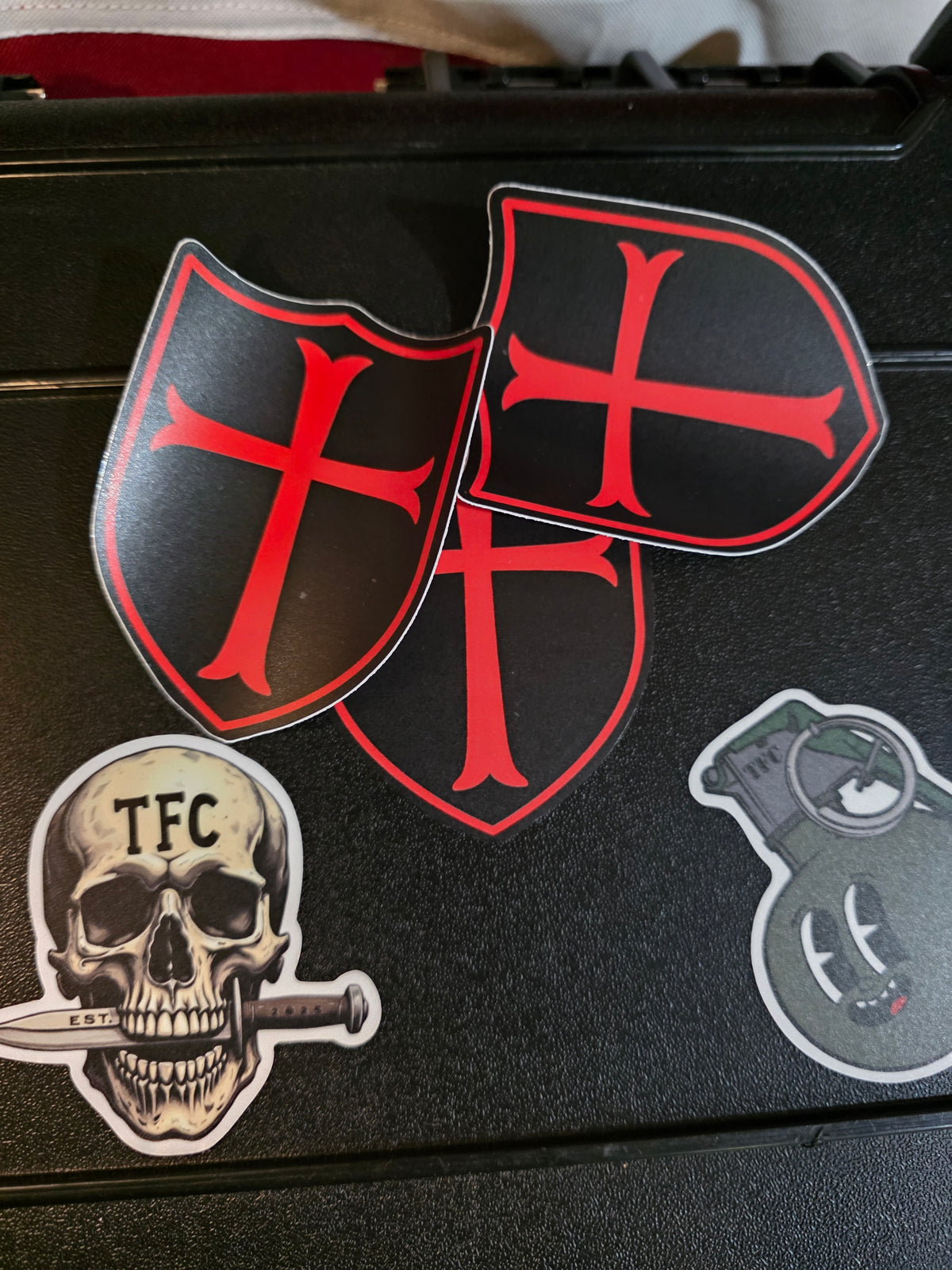 Knights Templar Shield Vinyl Sticker – Red Crusader Cross | 3" x 3"
