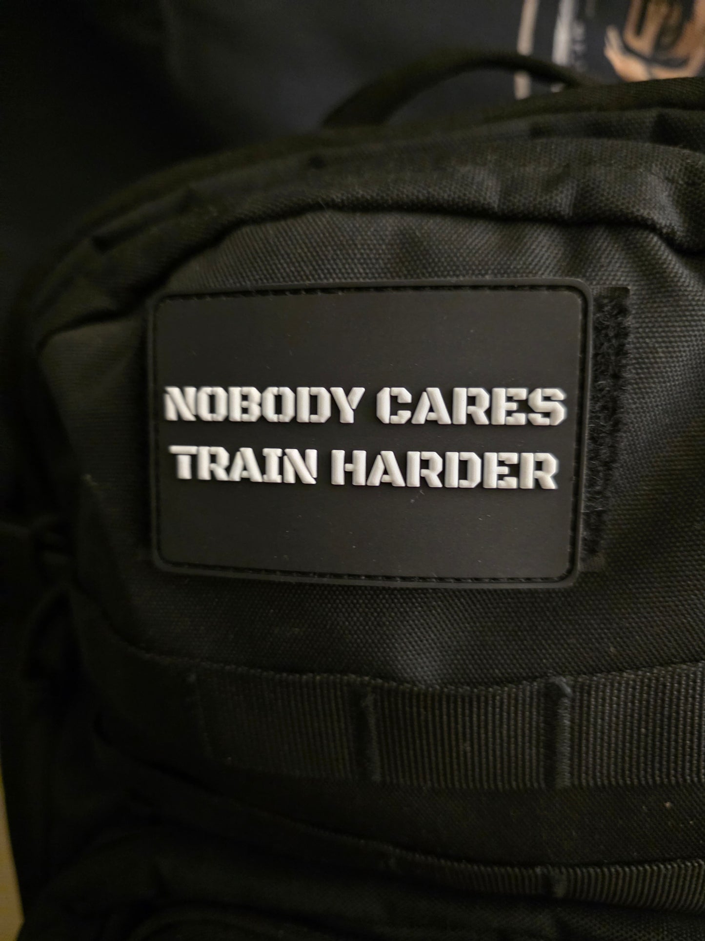 Nobody Cares, Train Harder – Hook & Loop Morale Patch (3 Color Options)