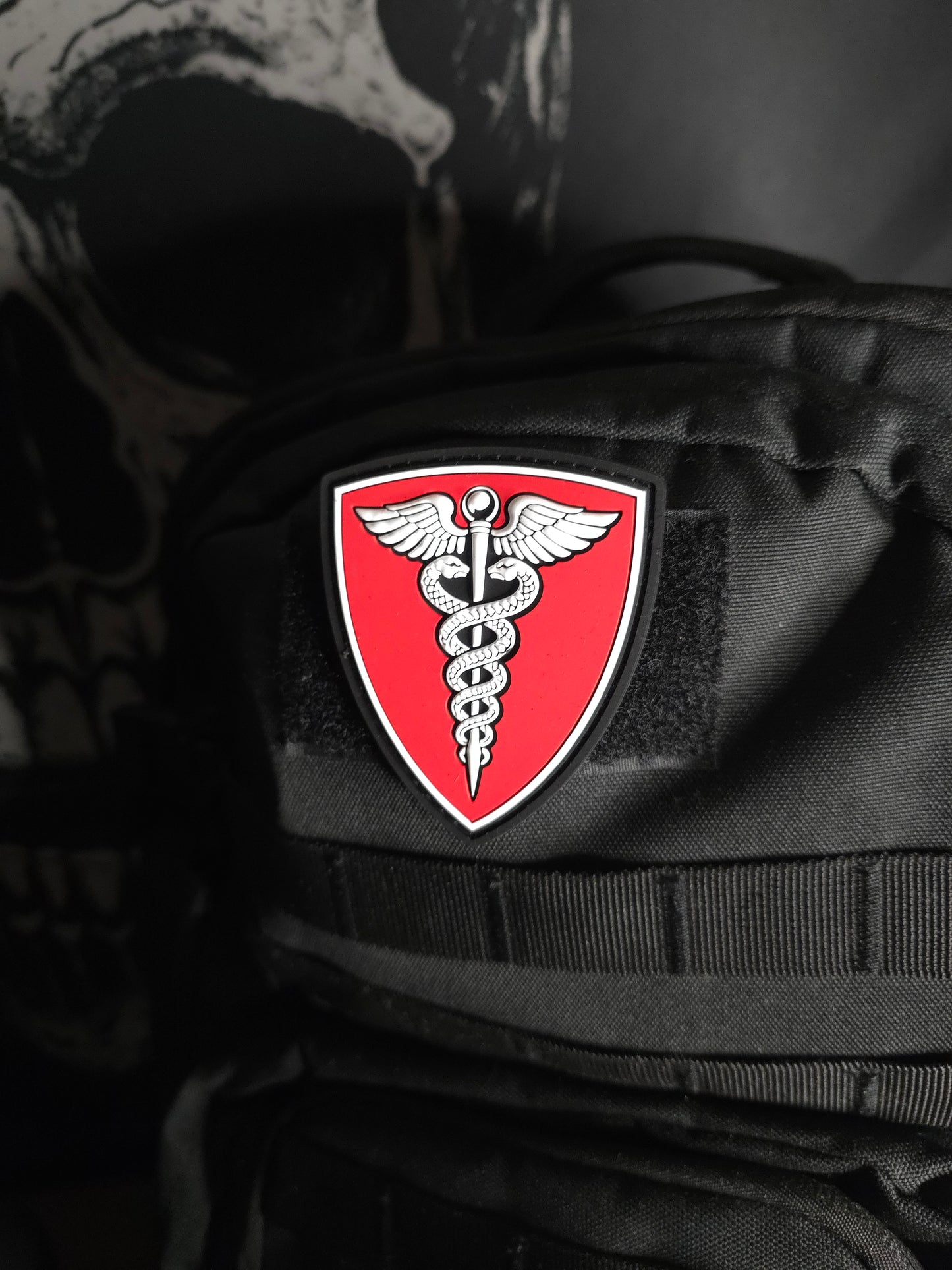 Medical Caduceus Shield PVC Patch | Combat Medic, EMS, EMT, Nurse, Doctor Tactical Medical Morale Patch