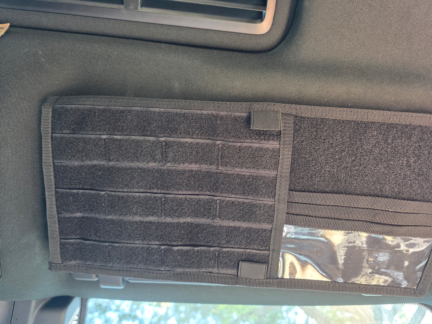 Tactical Sunvisor Organizer, Molle Mounts, ID Holder, 2-Sided