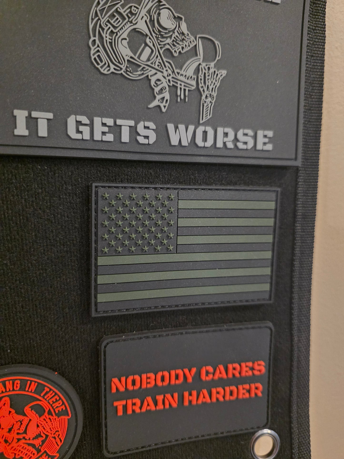 Tactical Subdued U.S. Flag – Black & OD Green Hook and Loop Patch