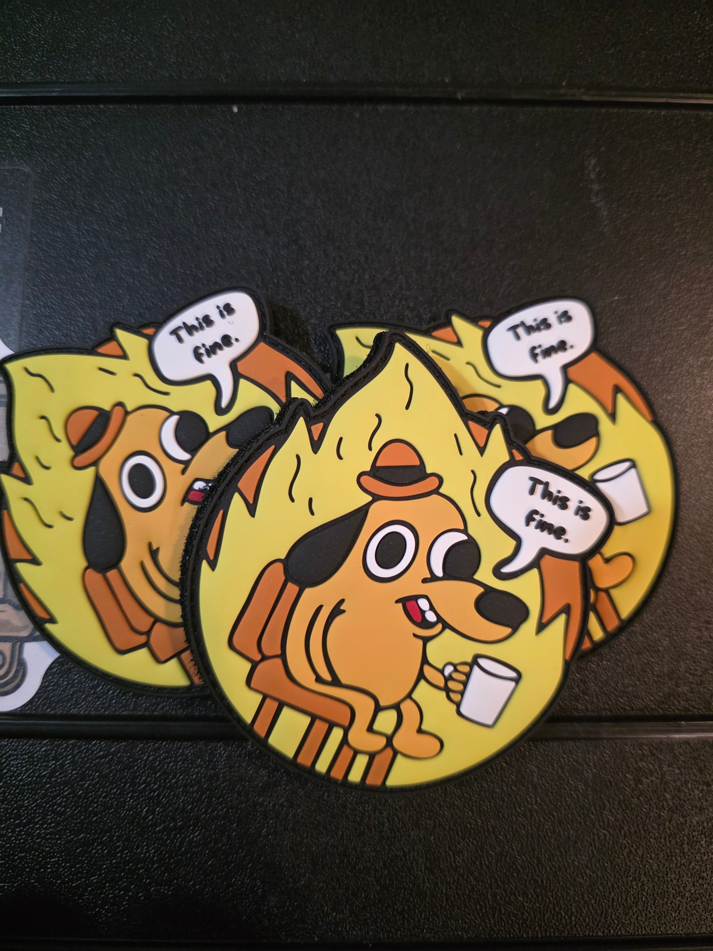 “This is Fine” PVC Morale Patch – Tactical Humor for Chaos Operators