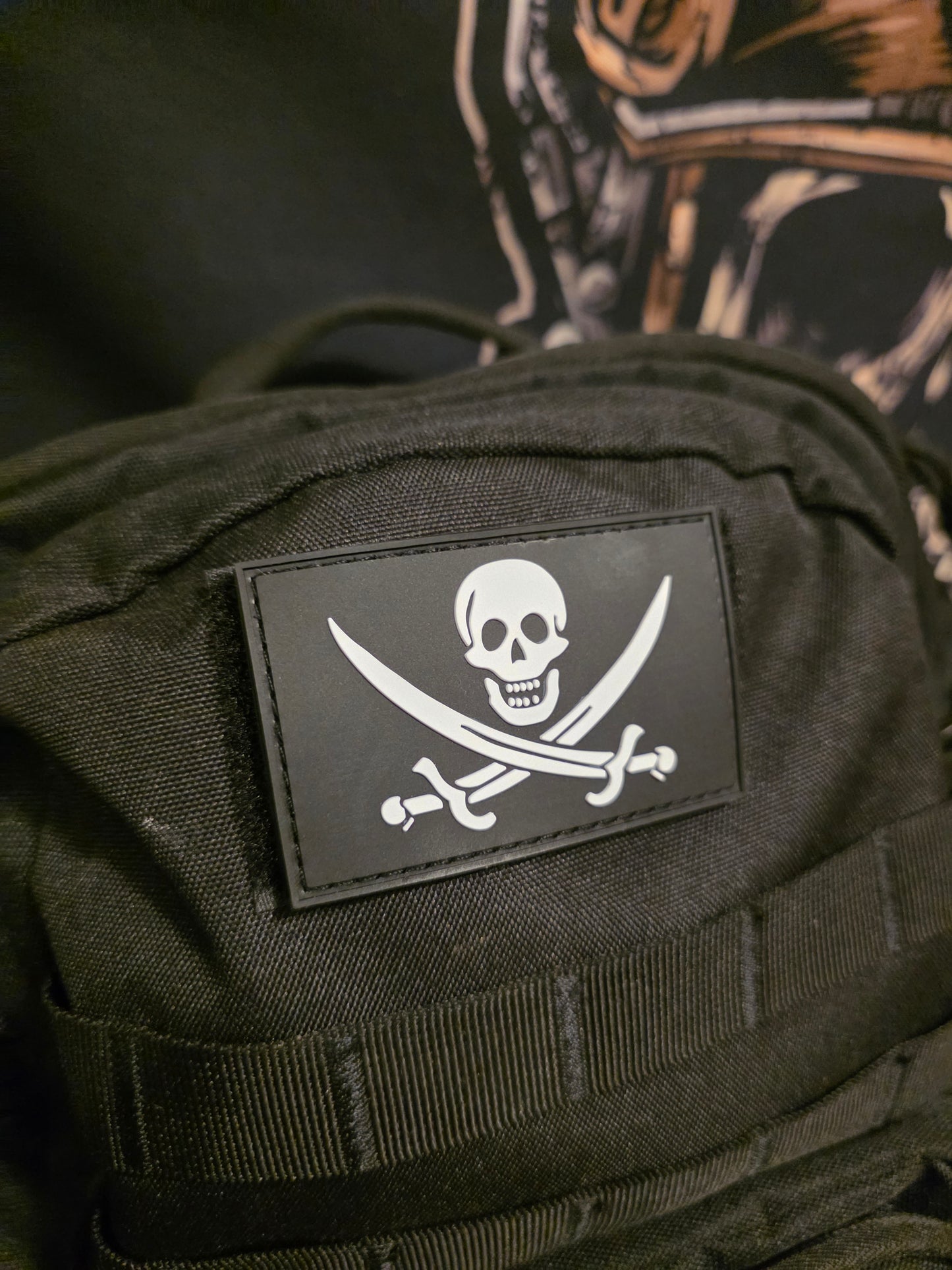 Jolly Roger Pirate Skull & Crossed Swords PVC Patch – Tactical Hook & Loop Morale Patch
