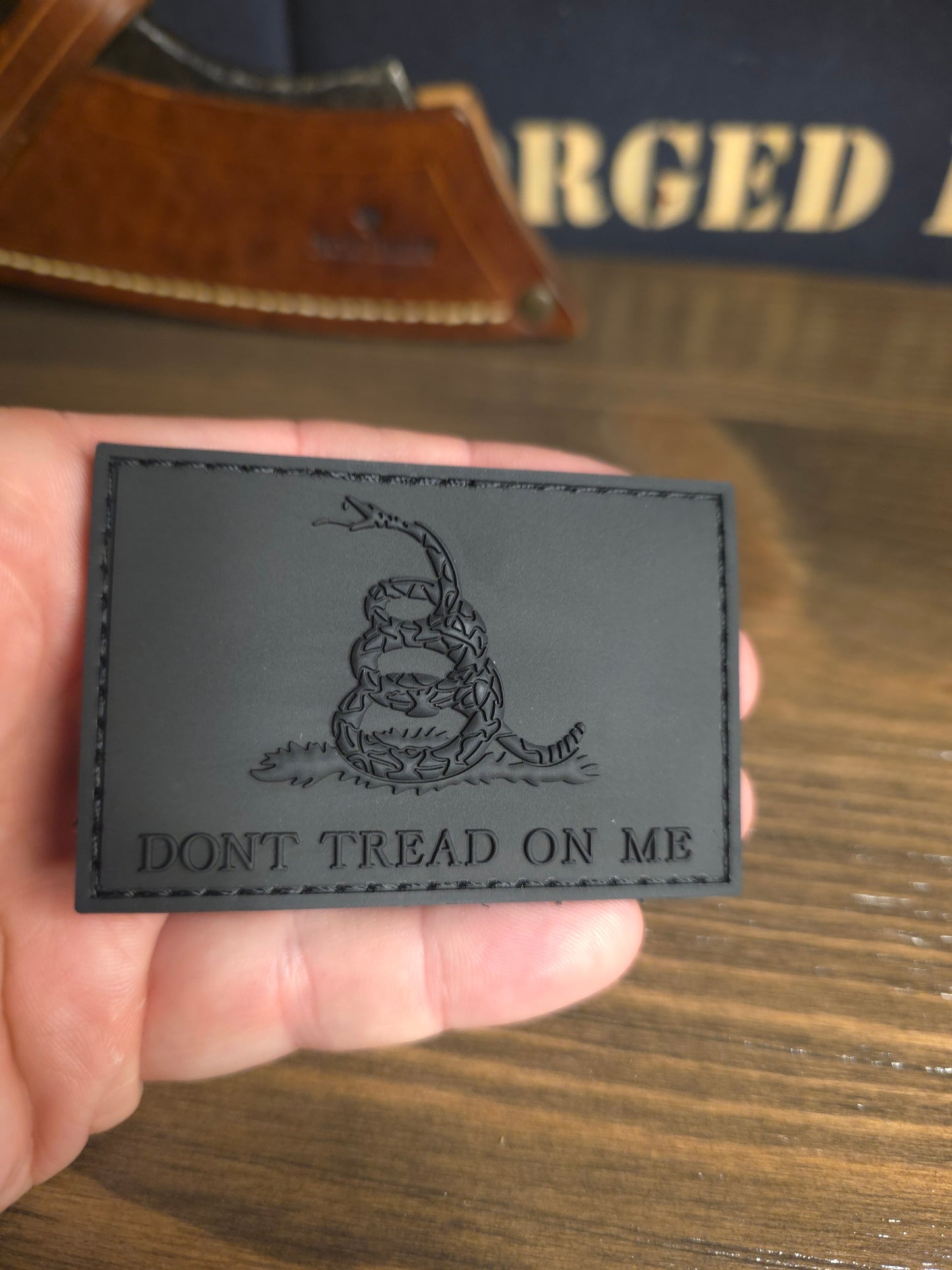 Black Don’t Tread On Me PVC Patch – Tactical Morale Patch for Gear, Range Bags, Vests