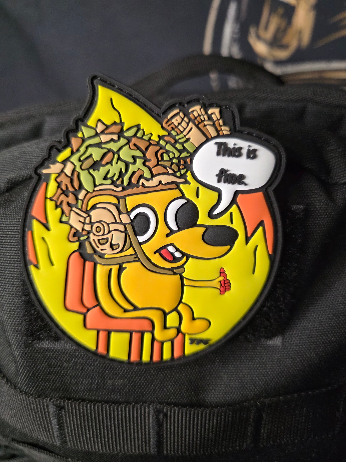 This Is Fine Tactical Patch – Funny Crayon Eater Morale Patch | Hook & Loop | Military Humor Gear Gift