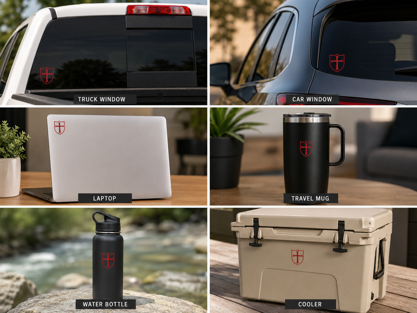 Knights Templar Cross Decal 2 Pack