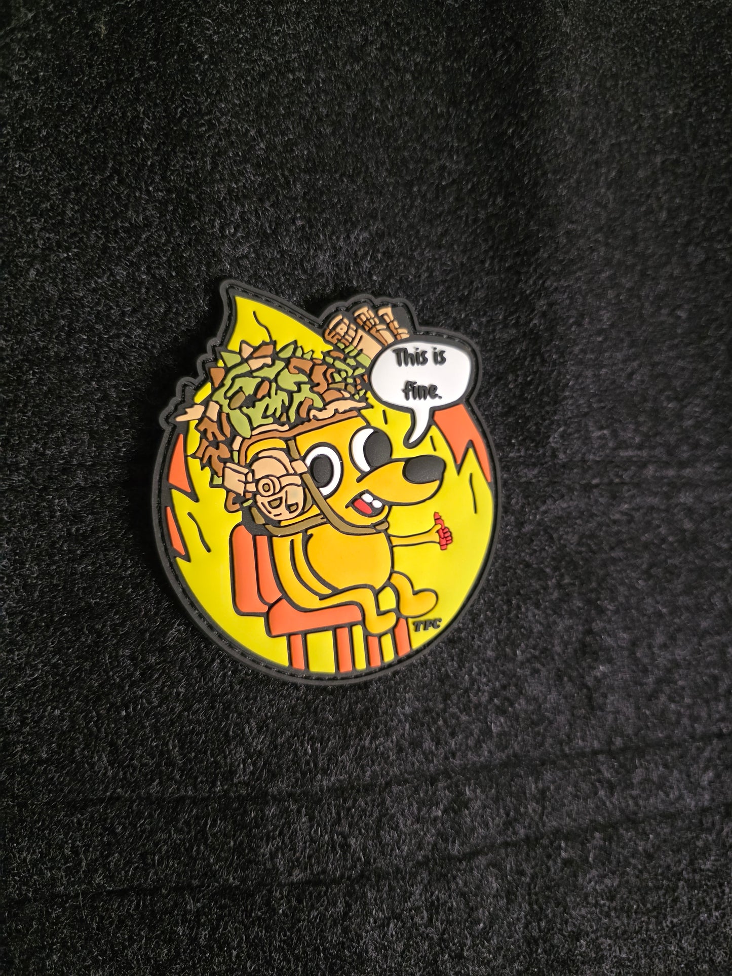 This Is Fine Tactical Patch – Funny Crayon Eater Morale Patch | Hook & Loop | Military Humor Gear Gift