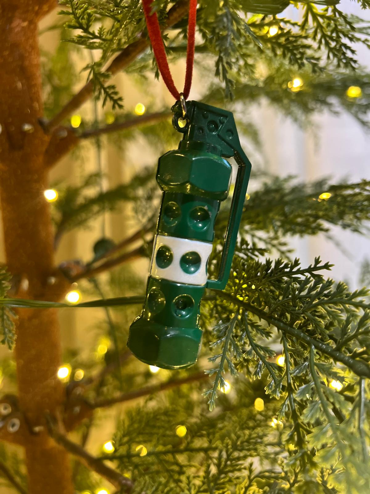 Tactical Christmas Ornaments – M18 Smoke, M67 Grenade & Flashbang Decorations | Military, First Responder & Patriotic Holiday Decor | Funny Gift for Veterans & Soldiers