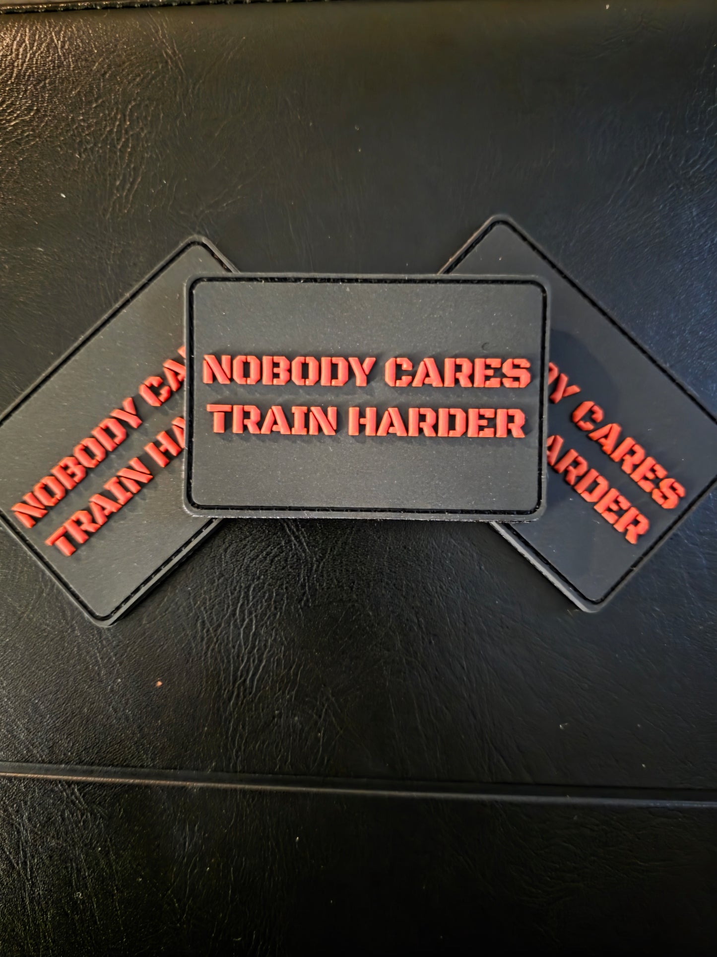 Nobody Cares, Train Harder – Hook & Loop Morale Patch (3 Color Options)