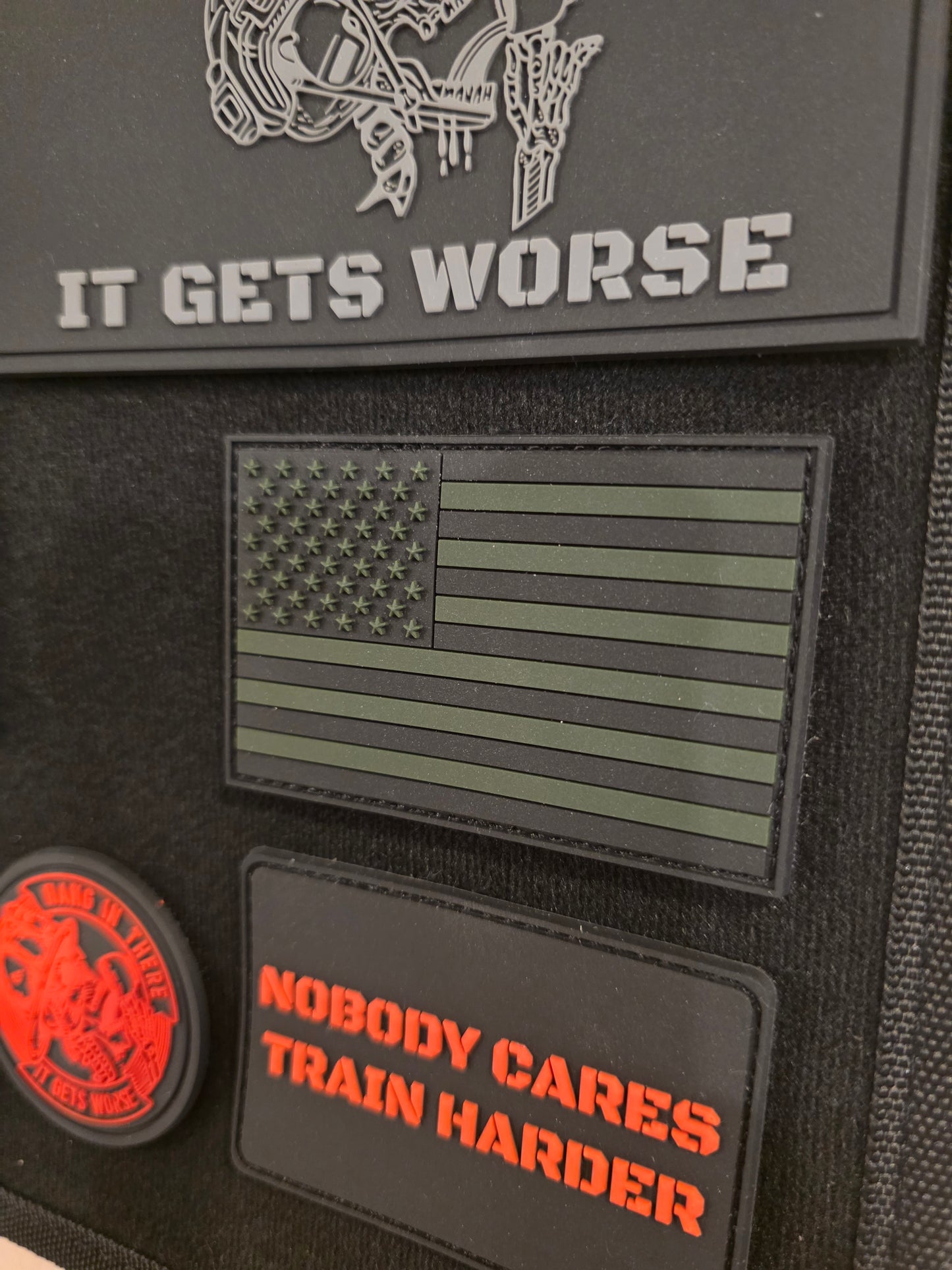 Tactical Subdued U.S. Flag – Black & OD Green Hook and Loop Patch
