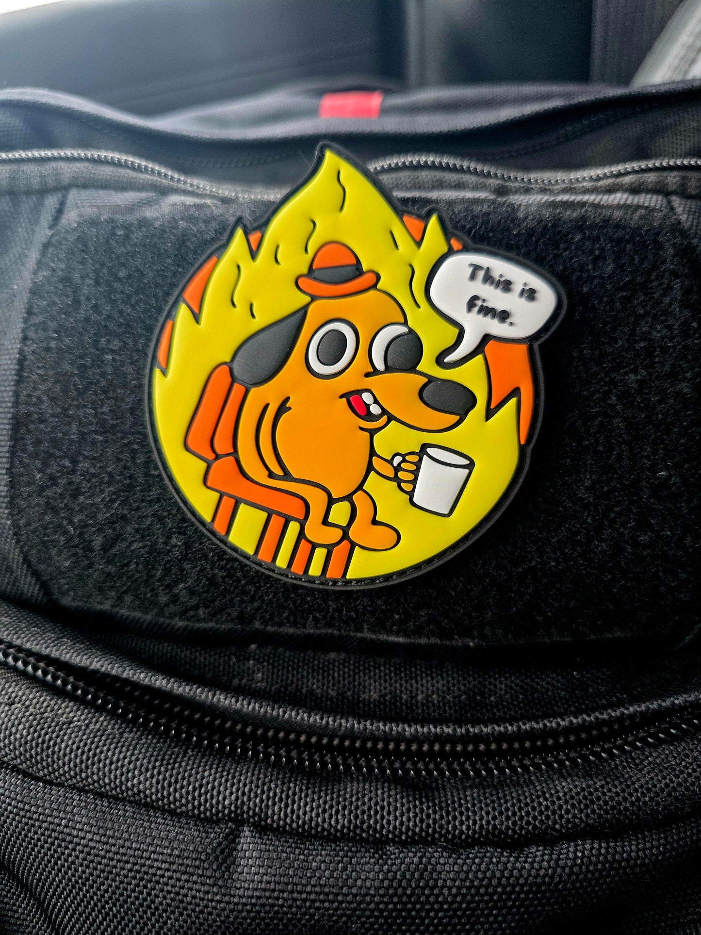 “This is Fine” PVC Morale Patch – Tactical Humor for Chaos Operators