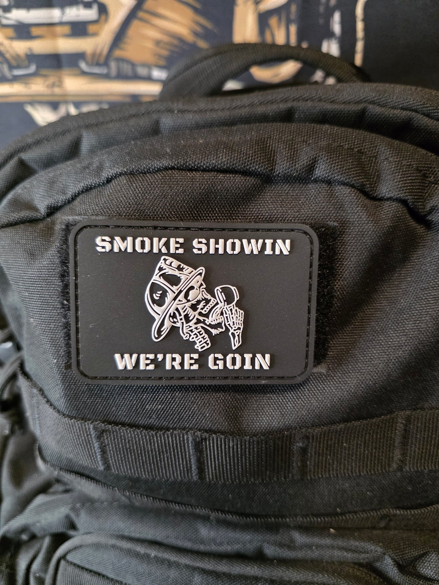 SMOKE SHOWIN Patch – Firefighter Morale Patch | Hook & Loop Backing | Bold Red Tactical Gear for Firefighters, EDC Bags & Gear