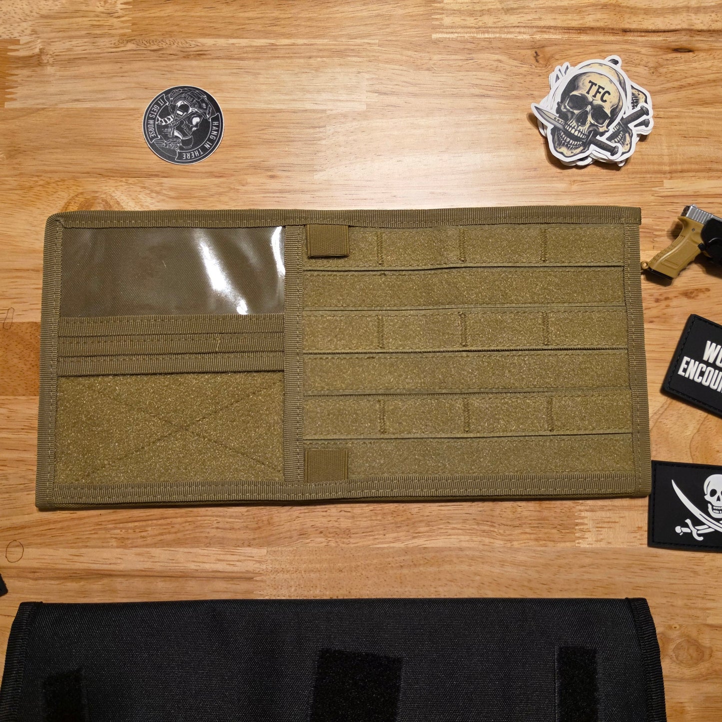 Tactical Sunvisor Organizer, Molle Mounts, ID Holder, 2-Sided