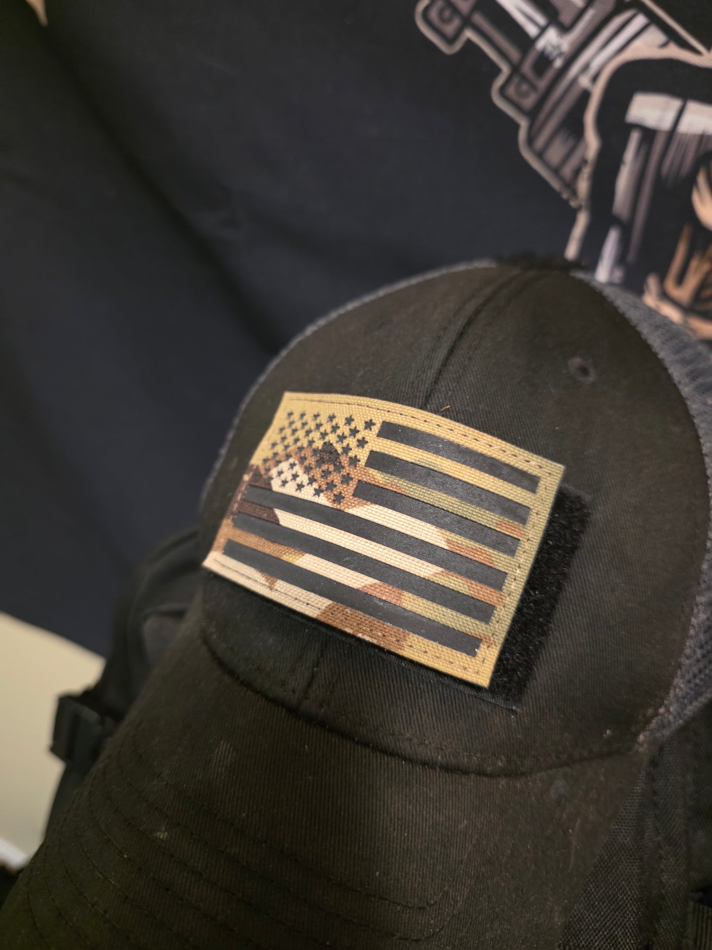Tactical Camo American Flag Patch – 3x2 Hook & Loop Morale Patch for Backpacks, Gear & Apparel