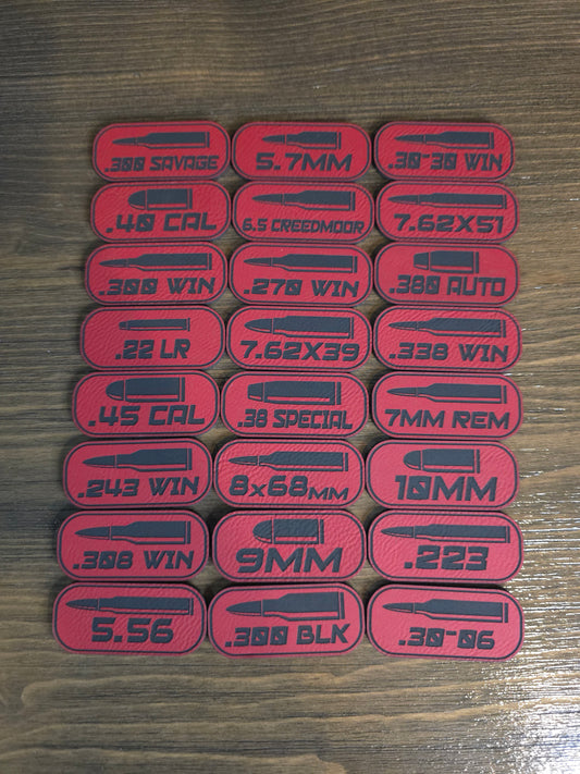 Ammo Caliber ID Patch Pack – 3, 5 or 8 Pack Tactical Gear Labels