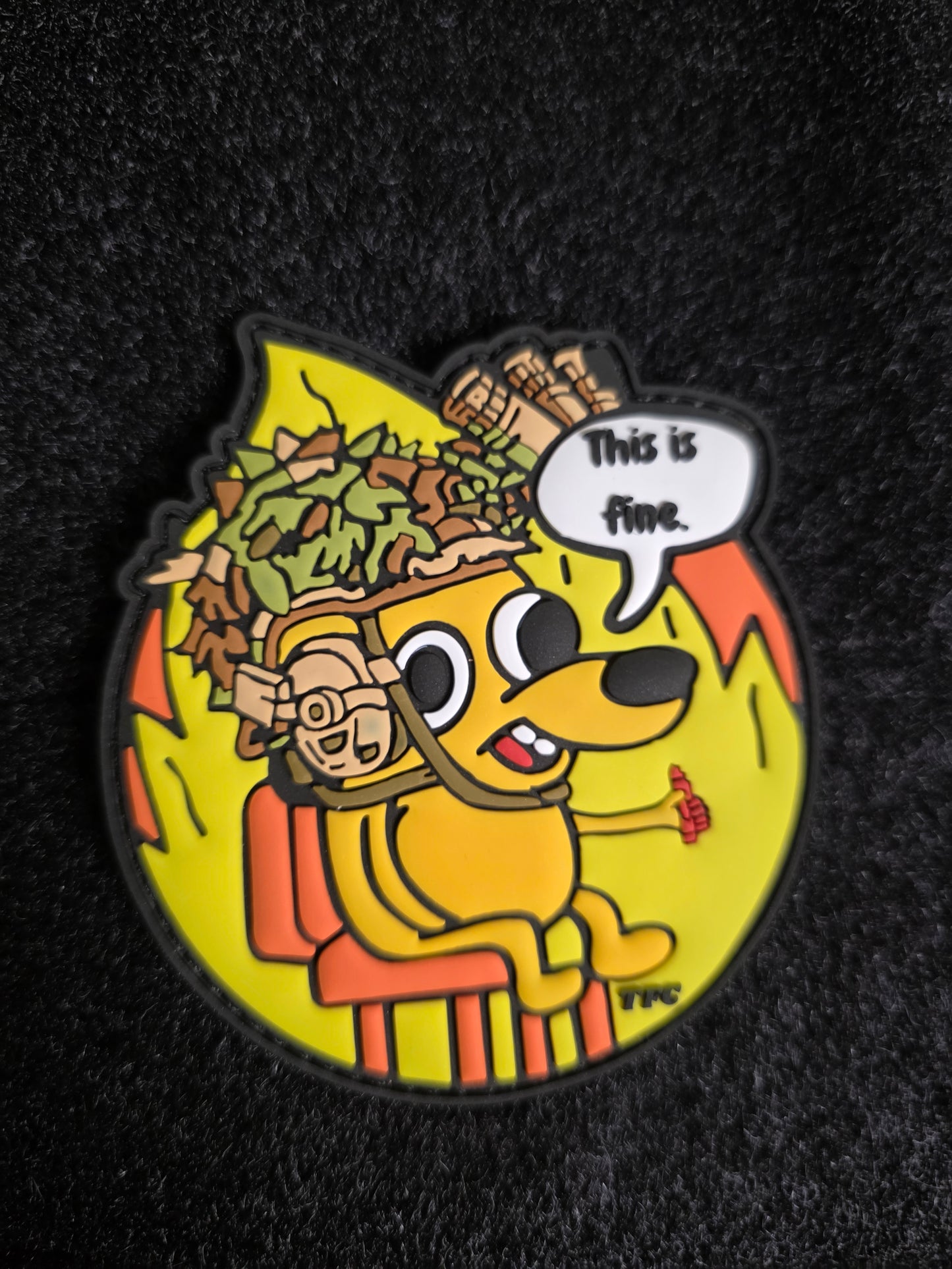 This Is Fine Tactical Patch – Funny Crayon Eater Morale Patch | Hook & Loop | Military Humor Gear Gift
