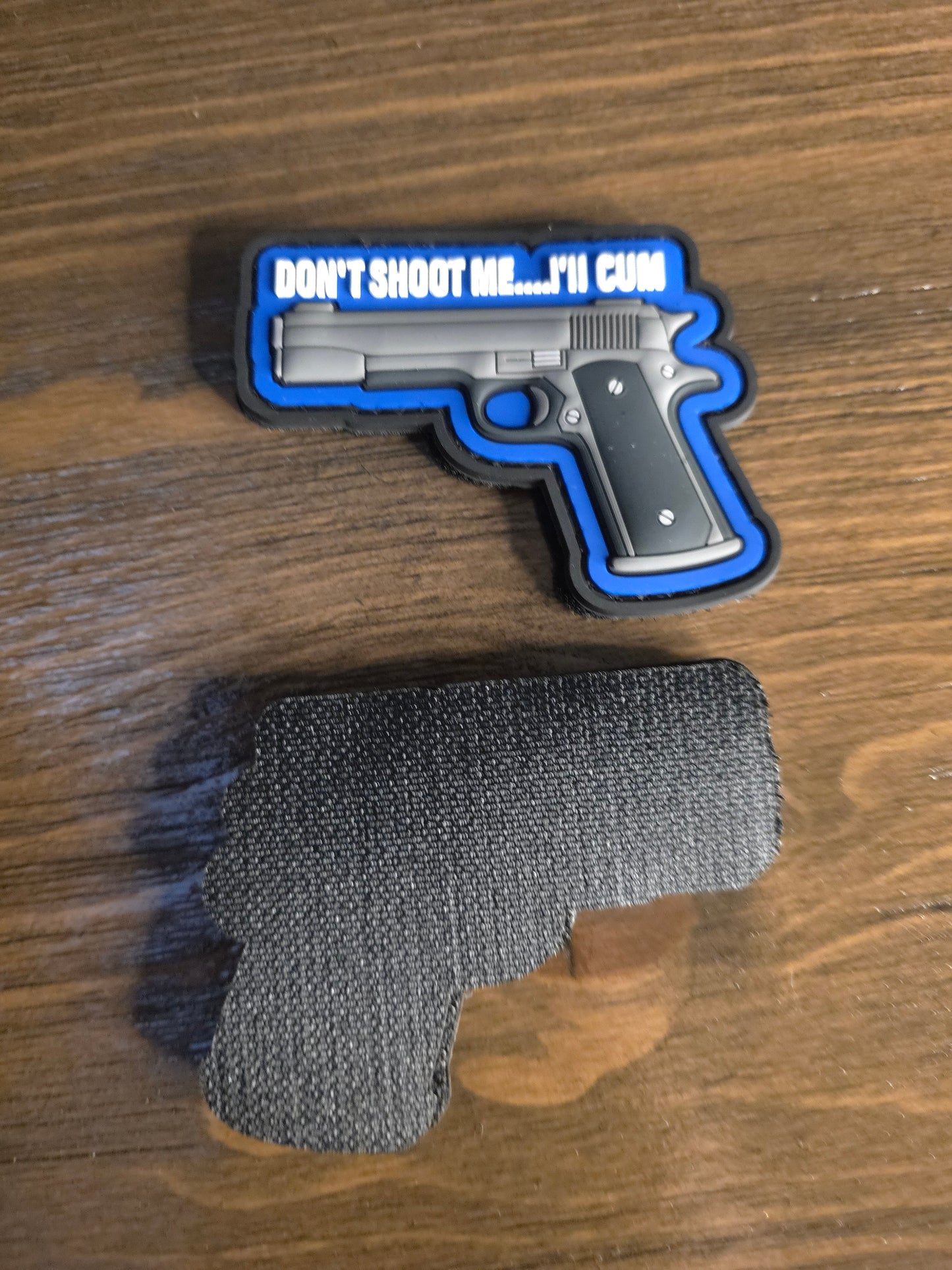 Funny PVC Morale Patch – Don't Shoot Me I'll Cum, Durable Hook & Loop Gear Patch for Bags, Vests & Jackets