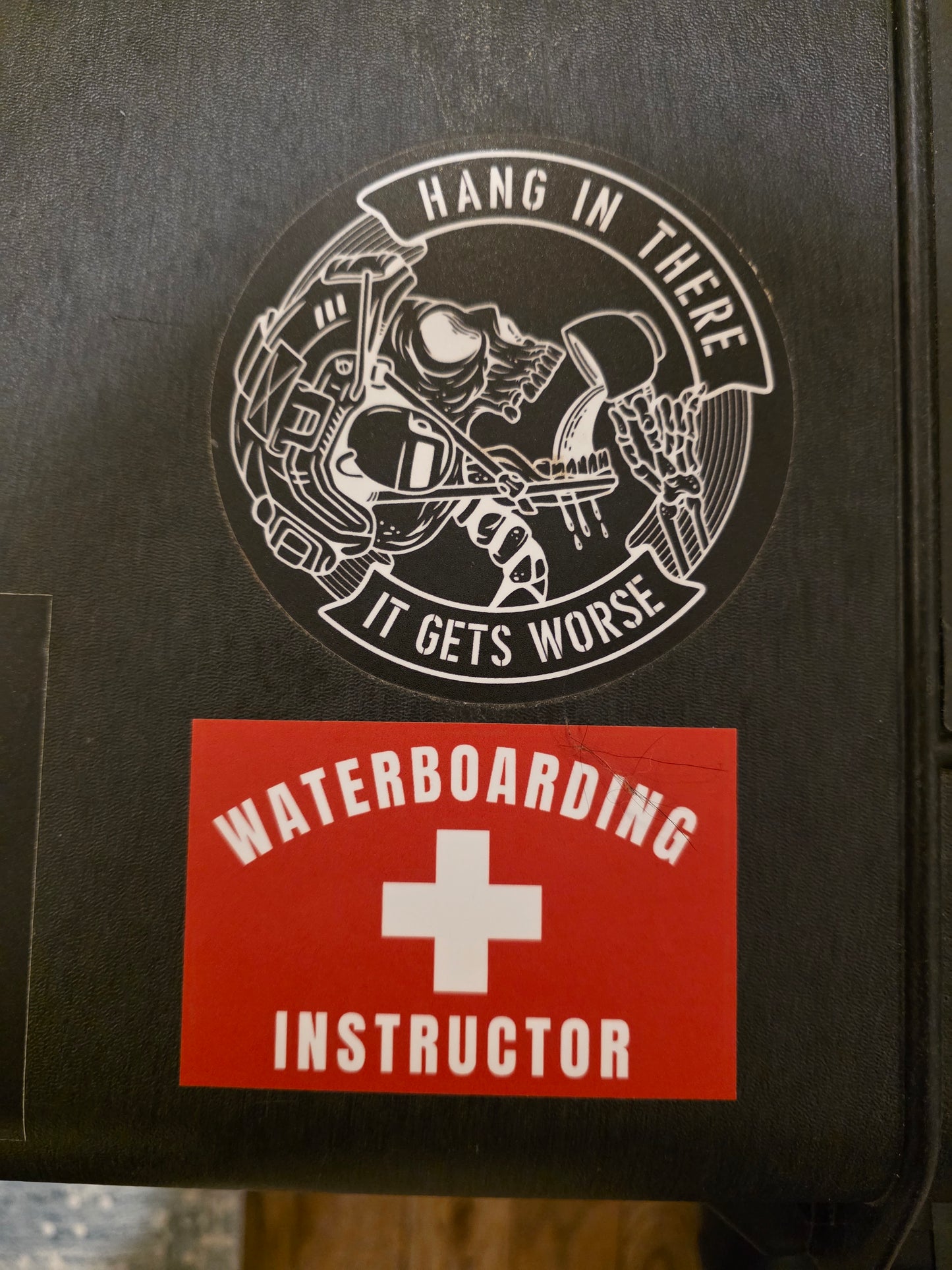 Waterboarding Instructor Sticker – Funny Military Humor Decal | Dark Humor Vinyl Sticker for Toolboxes, Gear Cases & Laptops | Tactical Gift