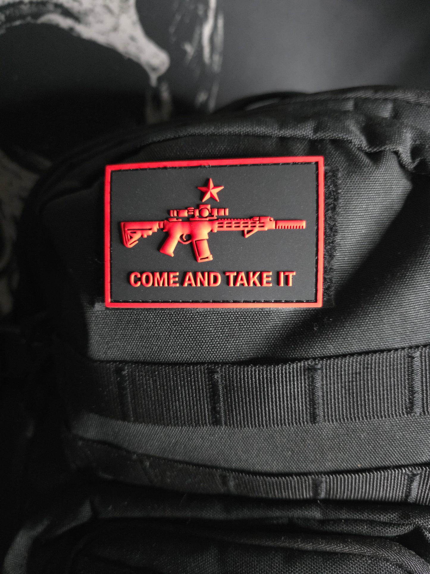 Come and Take It PVC Tactical Morale Patch – Black and White Rifle Gear Patch