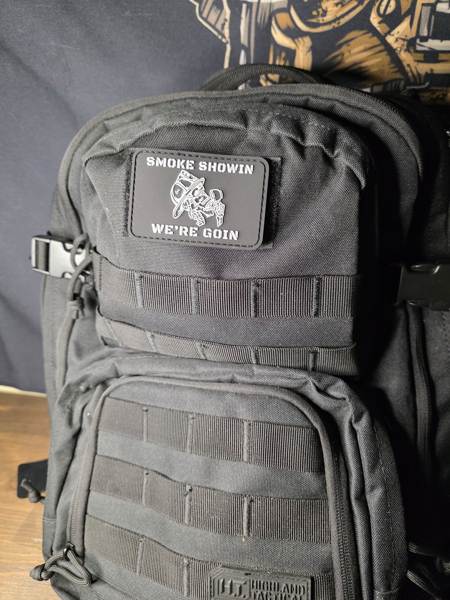 SMOKE SHOWIN Patch – Firefighter Morale Patch | Hook & Loop Backing | Bold Red Tactical Gear for Firefighters, EDC Bags & Gear