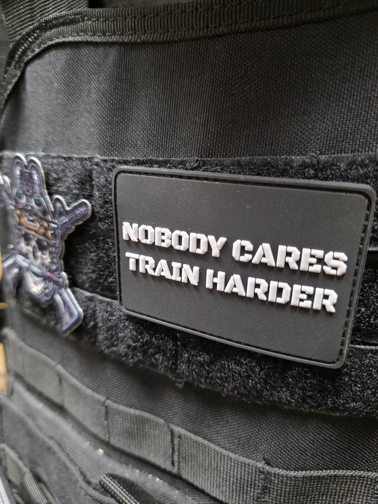 Nobody Cares, Train Harder – Hook & Loop Morale Patch (3 Color Options)