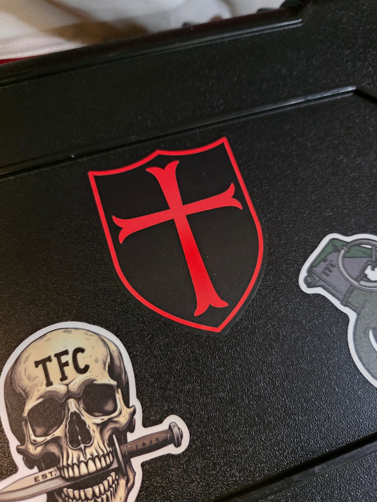 Knights Templar Shield Vinyl Sticker – Red Crusader Cross | 3" x 3"