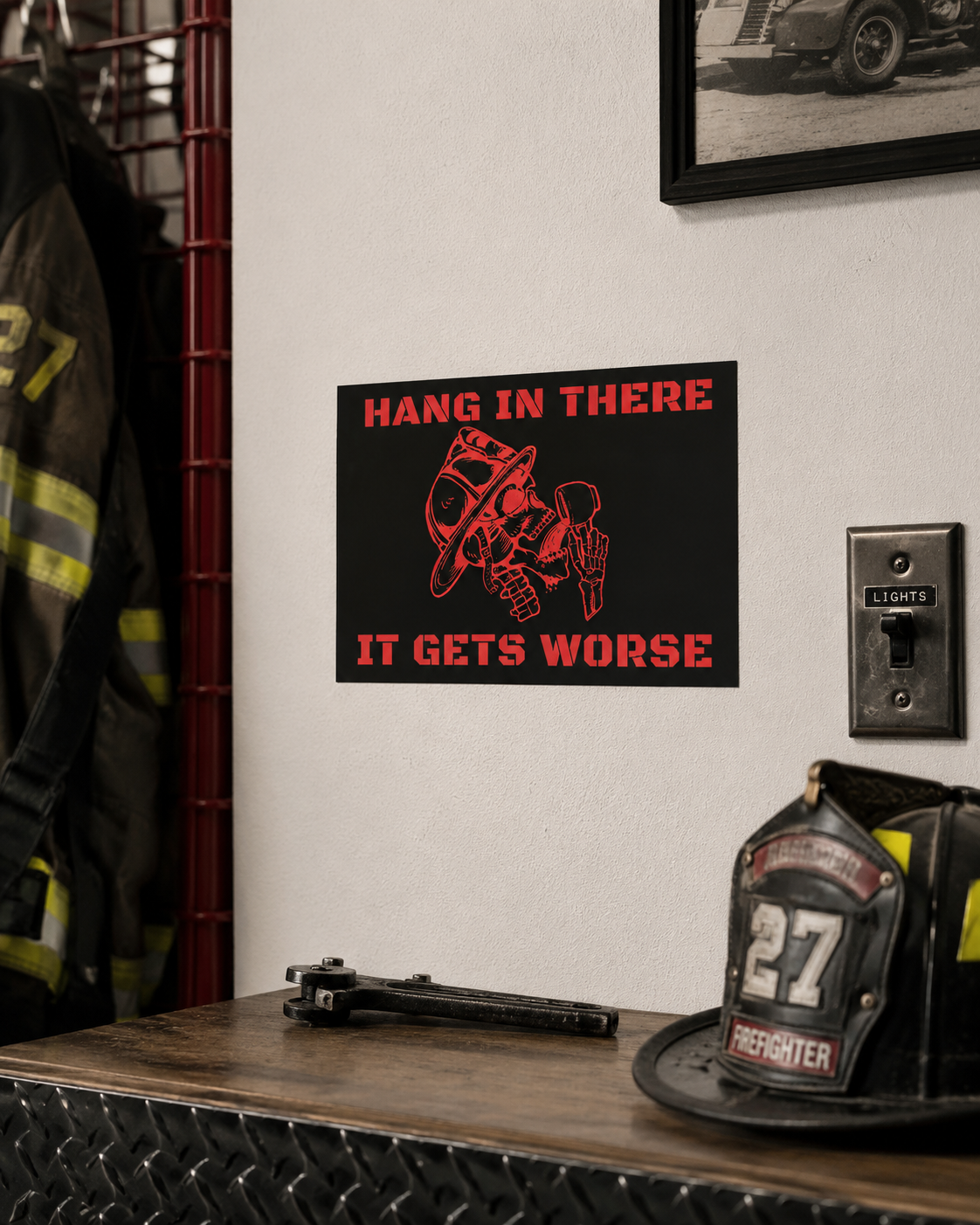 Hang In There, It Gets Worse Firefighter Vinyl Sticker Packs