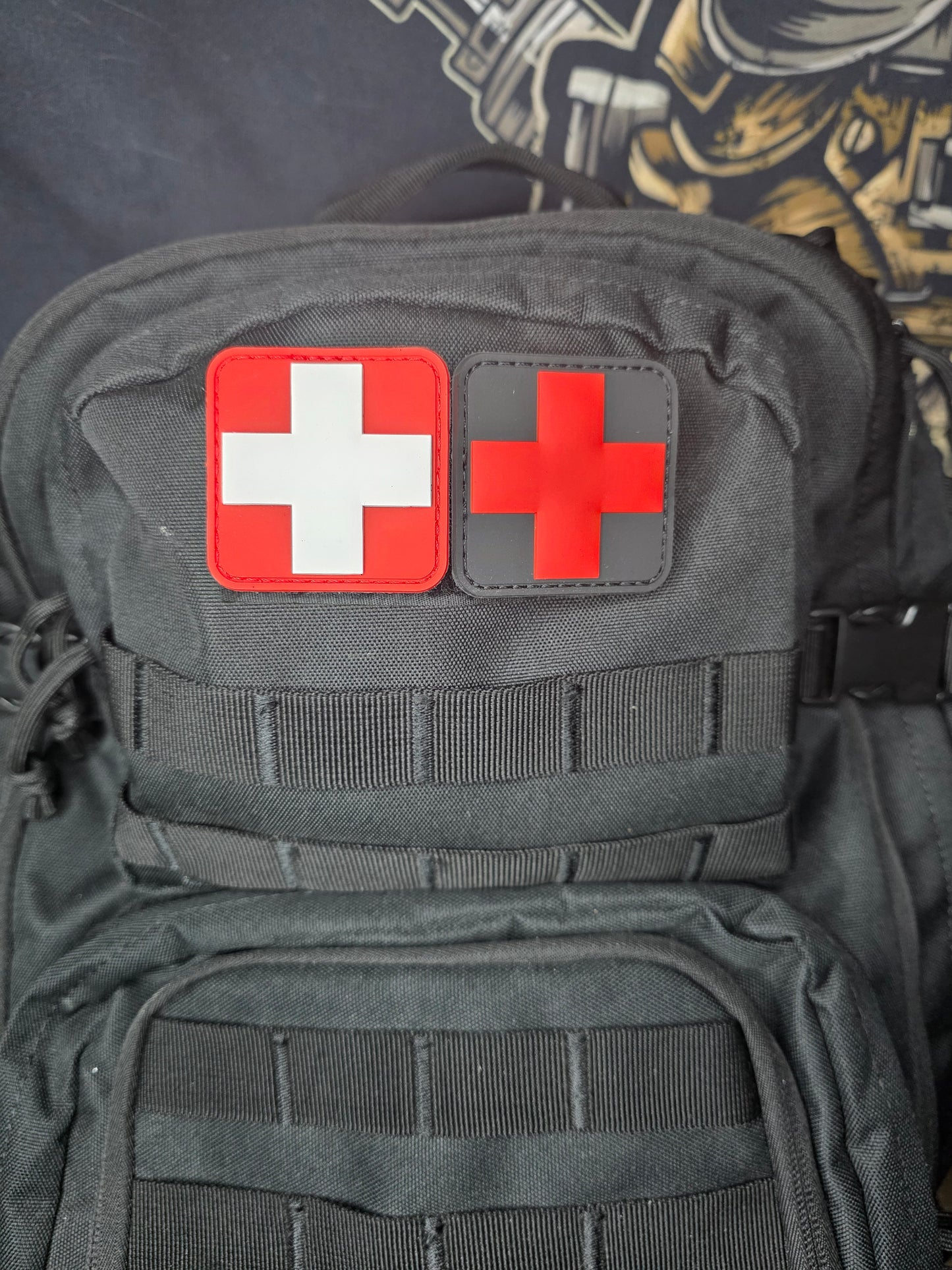Tactical Red Cross Medical Patch – Hook & Loop Morale Patch for Backpacks, First Aid Kits, and Emergency Gear pack of 2