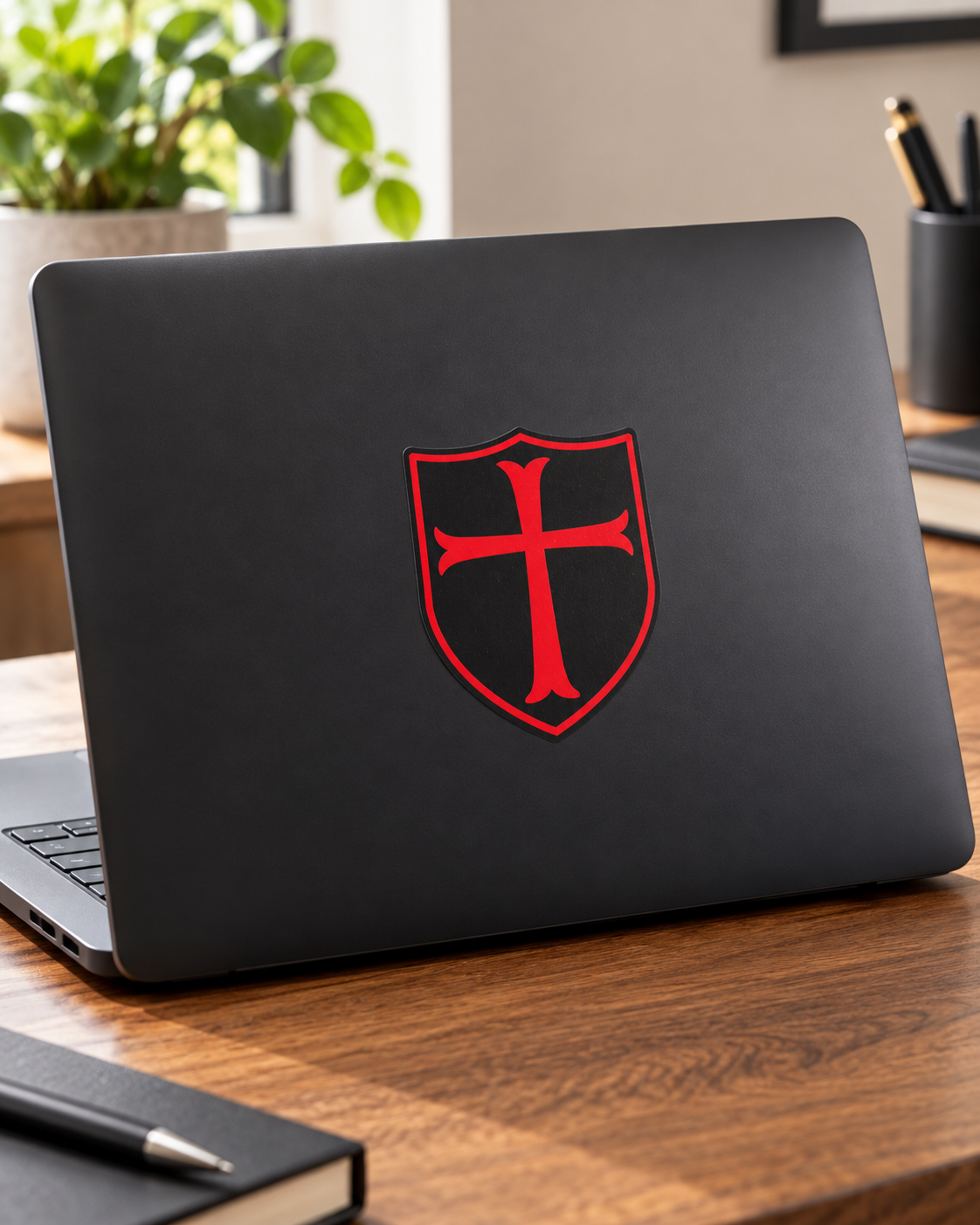 Knights Templar Shield Vinyl Sticker – Red Crusader Cross | 3" x 3"