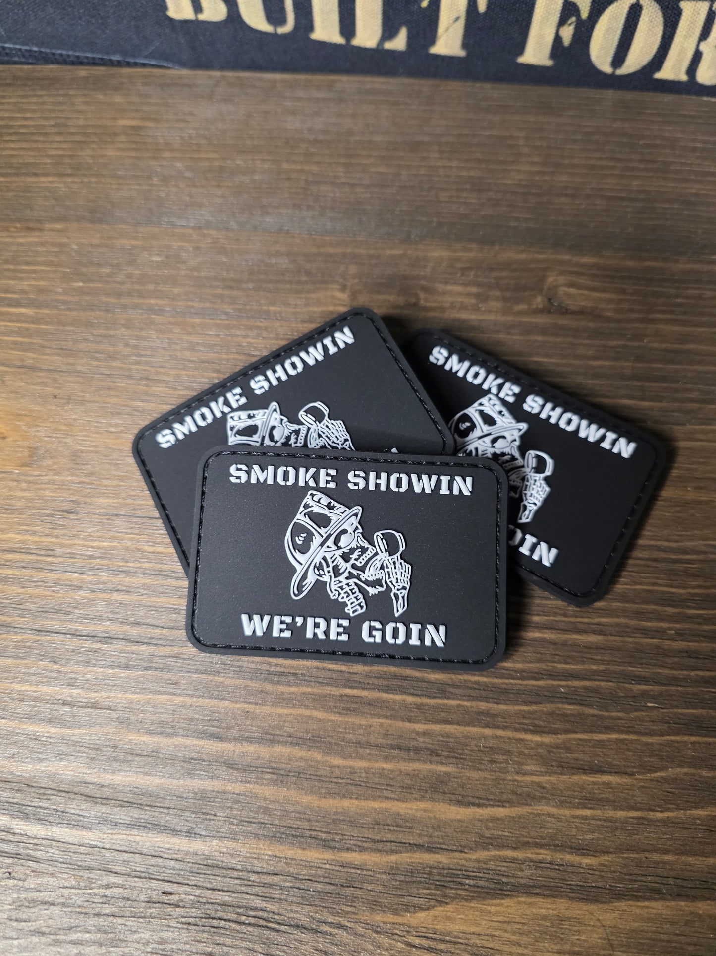 SMOKE SHOWIN Patch – Firefighter Morale Patch | Hook & Loop Backing | Bold Red Tactical Gear for Firefighters, EDC Bags & Gear