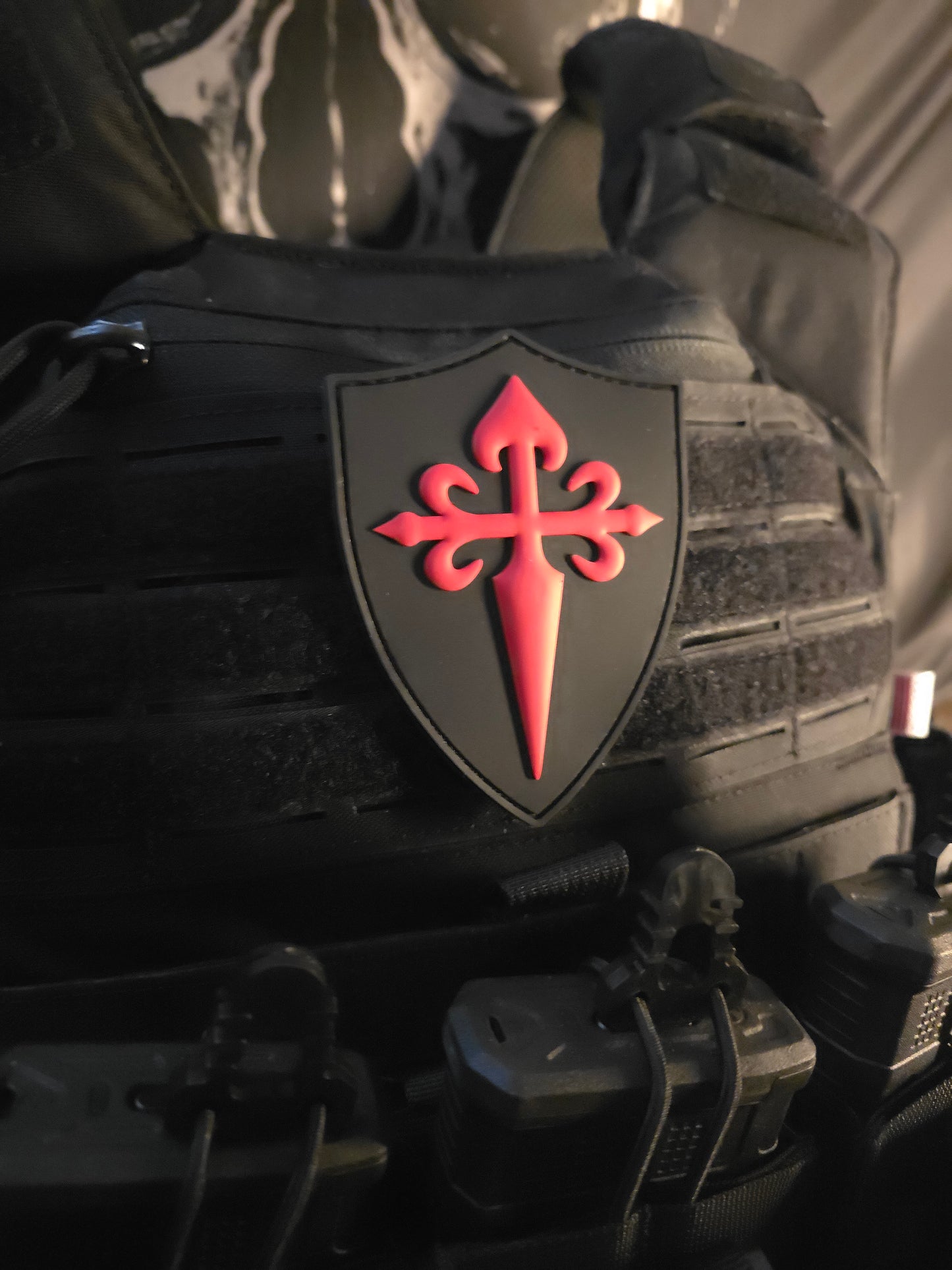 Red Crusader Cross Tactical PVC Patch – Shield Morale Patch – Hook & Loop Backing – Military / EDC Gear