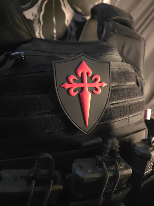 Red Crusader Cross Tactical PVC Patch – Shield Morale Patch – Hook & Loop Backing – Military / EDC Gear